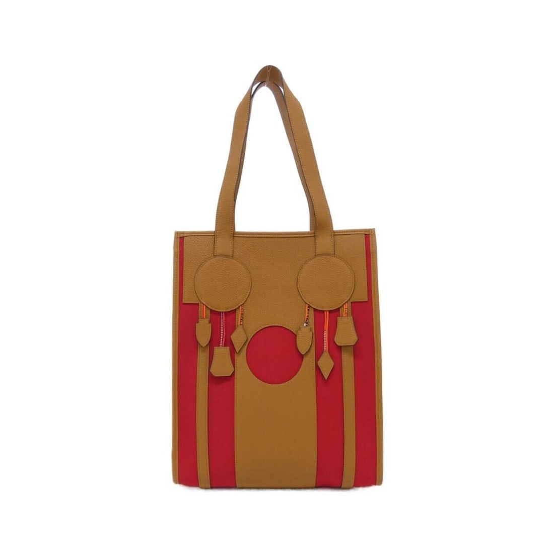 Hermes DREAM CATCHER 1075188 Handbag: --- Catalog ---Category: SizeSize (HxWxD): 35cm x 27cm x 7cm / 13.77'' x 10.62'' x 2.75''Category: DesignType: HandbagColor: Beige brown, Red colorGender: Women,MenMaterial: Canvas , Togo leather