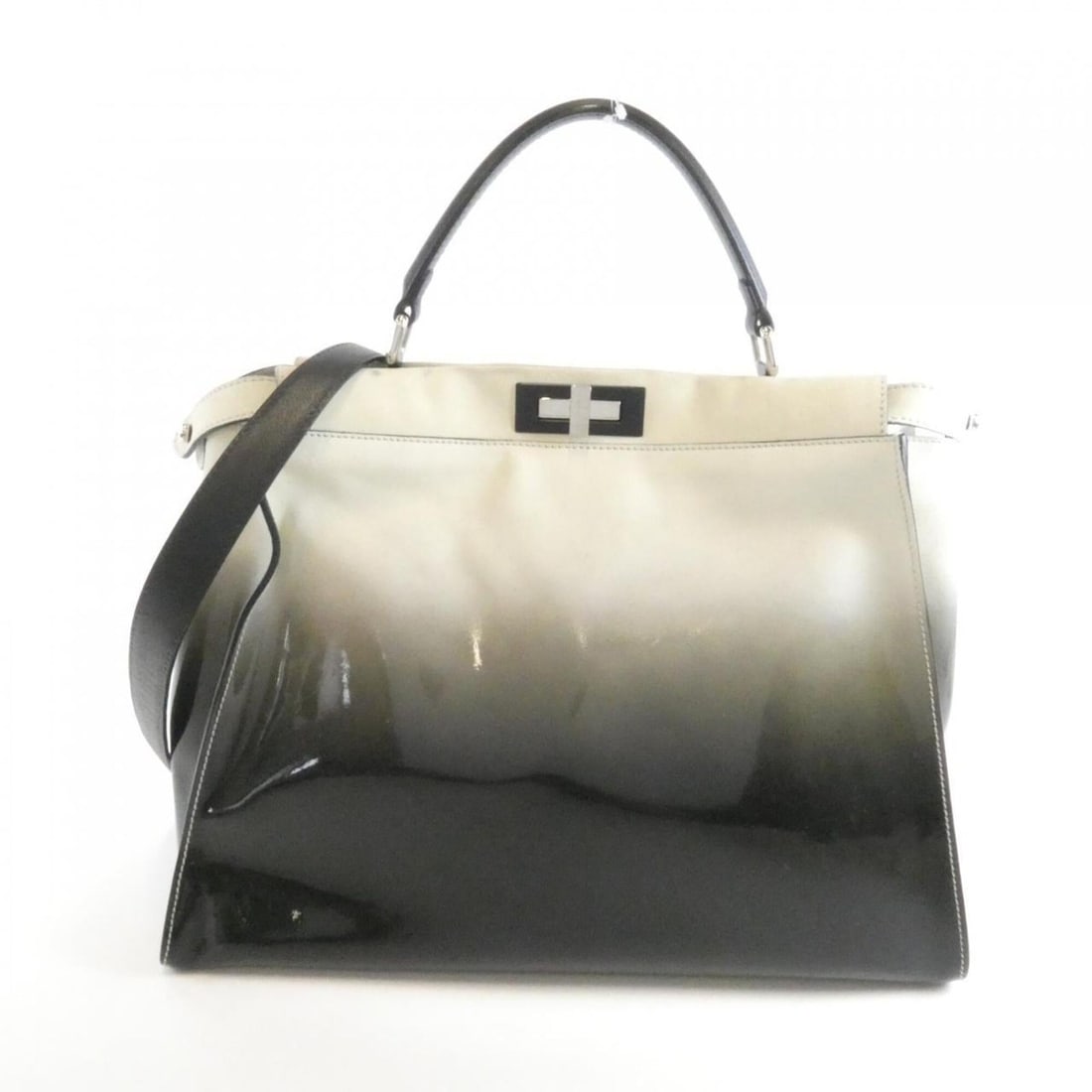Fendi Peekaboo 8BN210 2XX Handbag: --- Catalog ---Category: SizeSize (HxWxD): 30cm x 40cm x 17cm / 11.81'' x 15.74'' x 6.69''Category: DesignType: HandbagColor: Black, IvoryGender: WomenMaterial: Leather Leather/Fur Type: Enamel Leathe
