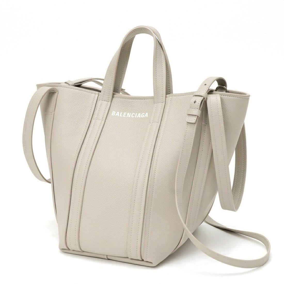 Balenciaga Everyday 2.0 Small North South Shoulder Tote Bag 672791, Grain Calfskin, Greige: --- Catalog ---Category: SizeSize (HxWxD): 26.9cm x 14.9cm x 22.8cm / 10.59'' x 5.86'' x 8.97''Category: DesignType: Tote bagColor: GrayishGender: WomenMaterial: Leather Leather/Fur Type: CalfskinCate