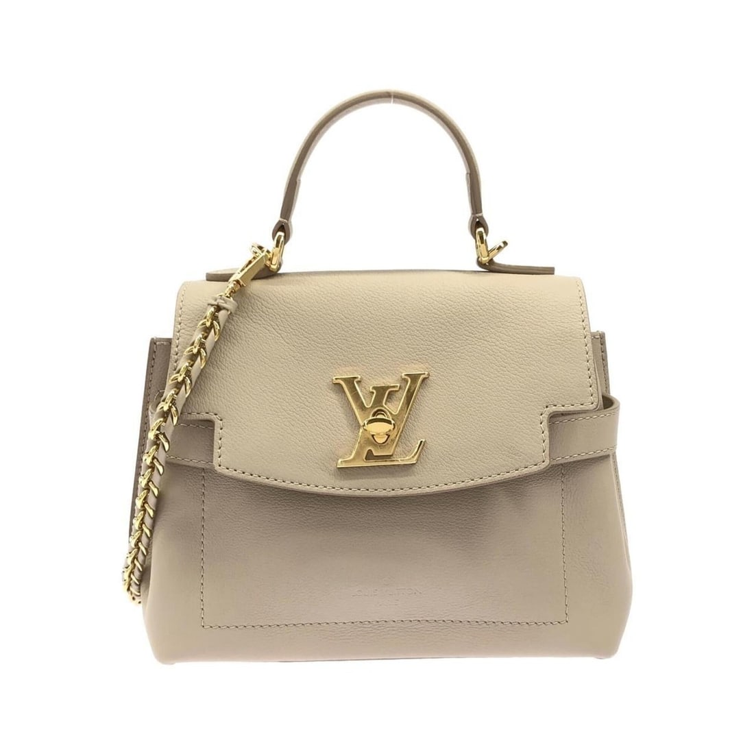 Louis Vuitton Lockme Ever MINI M21052 Handbag: --- Catalog ---Category: SizeSize (HxWxD): 18cm x 23cm x 9.5cm / 7.08'' x 9.05'' x 3.74''Category: DesignType: HandbagColor: GrayishGender: Women,MenMaterial: Leather Leather/Fur Type: Calf leather, T