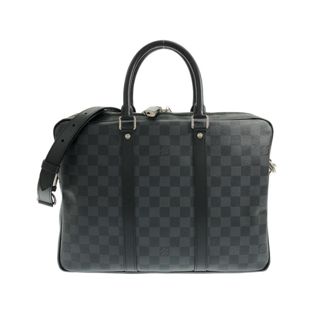 Louis Vuitton Damier Graphite Porte Documents Voyage PM N41478 Handbag: --- Catalog ---Category: SizeSize (HxWxD): 27.5cm x 35cm x 5cm / 10.82'' x 13.77'' x 1.96''Category: DesignType: HandbagColor: Dark gray, GraphiteGender: MenMaterial: Coated canvas Category: GeneralMP