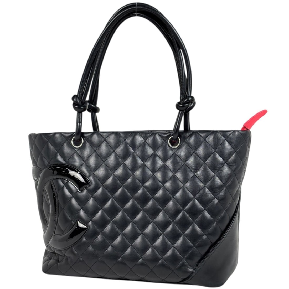 Chanel Cambon Line Large Tote Bag with Coco Mark, Leather, Black, A25169, Women's: --- Catalog ---Category: SizeSize (HxWxD): 24cm x 30cm x 15cm / 9.44'' x 11.81'' x 5.9''Category: DesignType: Tote bagColor: BlackGender: WomenMaterial: Leather Category: GeneralLine: Ligne CambonBran