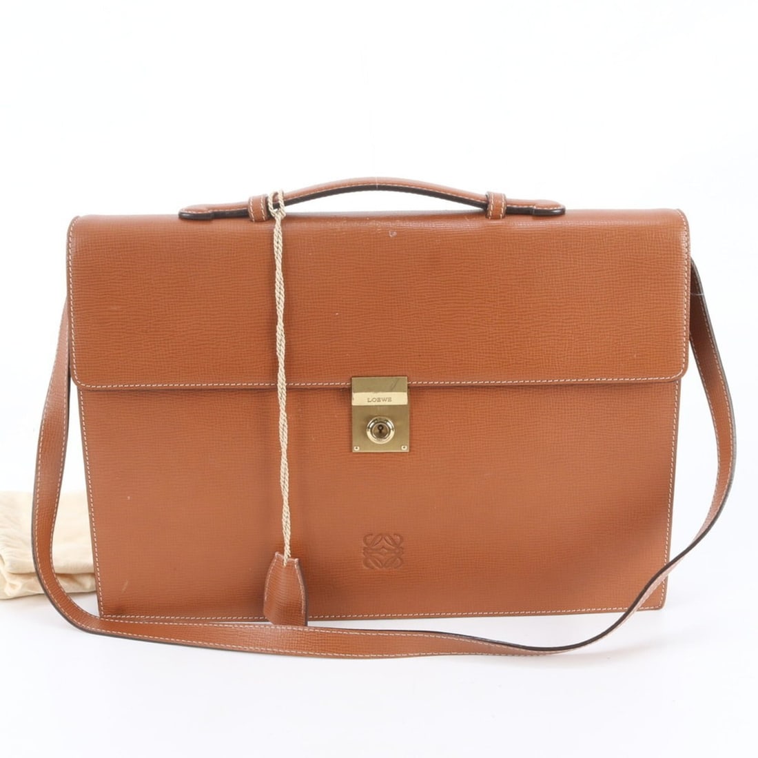 Loewe Anagram Leather 2-Way Business Bag, Shoulder Briefcase, Tote Bag for Men (1 of 10)
