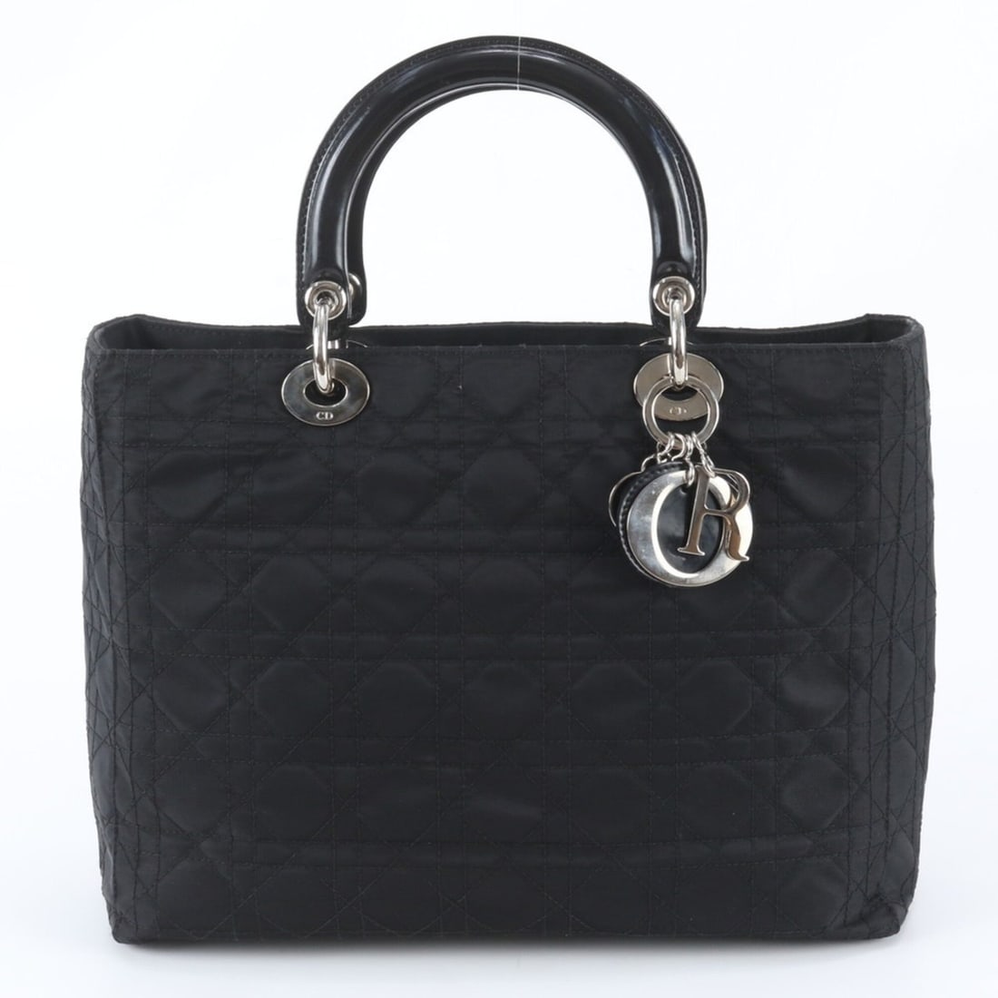 Christian Dior Cannage Lady Leather Tote Bag Shoulder Handbag for Women: --- Catalog ---Category: SizeSize (HxWxD): 24cm x 31cm x 11cm / 9.44'' x 12.2'' x 4.33''Category: DesignType: Handbag, Shoulder bag, Tote bagColor: BlackGender: WomenMaterial: Leather , Nylon Category