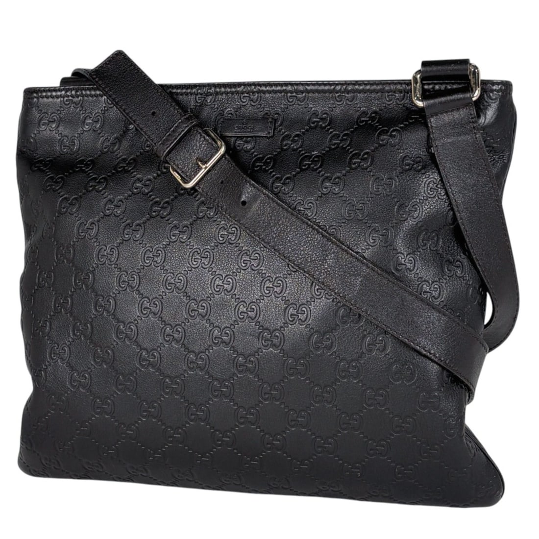 Gucci Guccissima Shoulder Bag, GG Pattern, Signature, Shima Leather, Dark Brown, 201446, Women's: --- Catalog ---Category: SizeSize (HxWxD): 30cm x 35cm x 2cm / 11.81'' x 13.77'' x 0.78''Category: DesignType: Shoulder bagColor: Dark brownGender: WomenMaterial: GG leather Category: GeneralLine: Guc