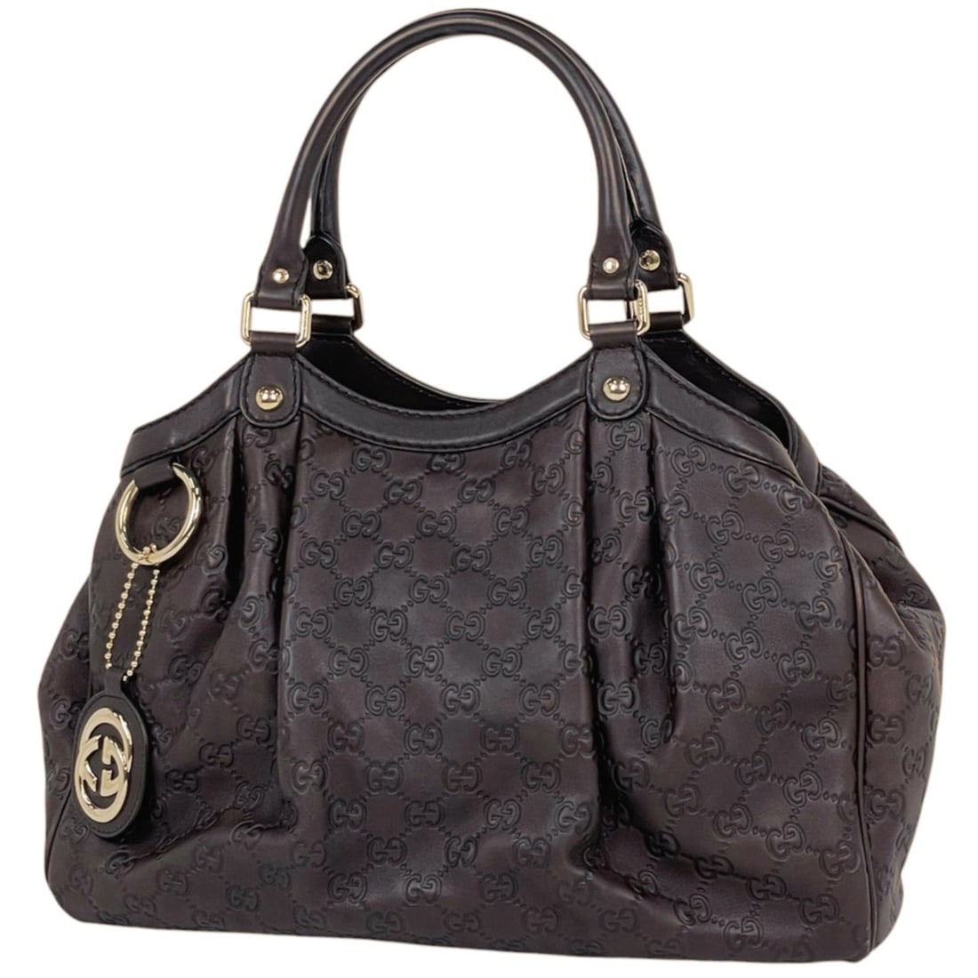 Gucci GUCCI handbag, Guccissima Sukey, Shima leather, brown, 211944, women's. (1 of 10)
