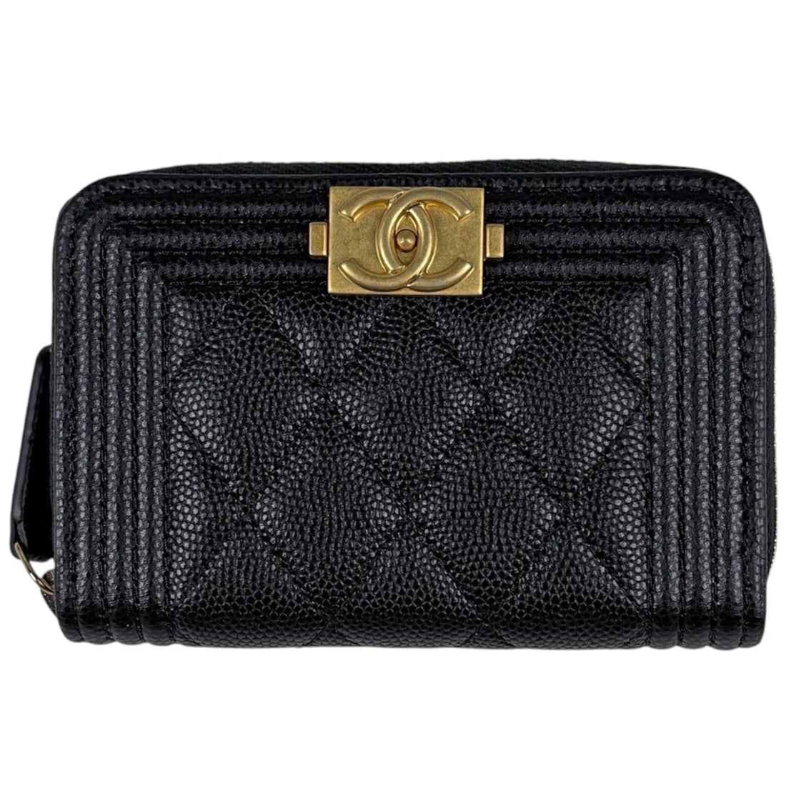 Chanel CHANEL Business Card Holder/Card Case, Coco Mark Boy Chanel, Caviar Leather, Black, Women's: --- Catalog ---Category: DesignType: Business card caseColor: BlackGender: WomenMaterial: Grained Calfskin Category: GeneralBrand: ChanelCategory: Physical PropertiesSize (HxWxD): 7cm x 10.5cm x 2cm /