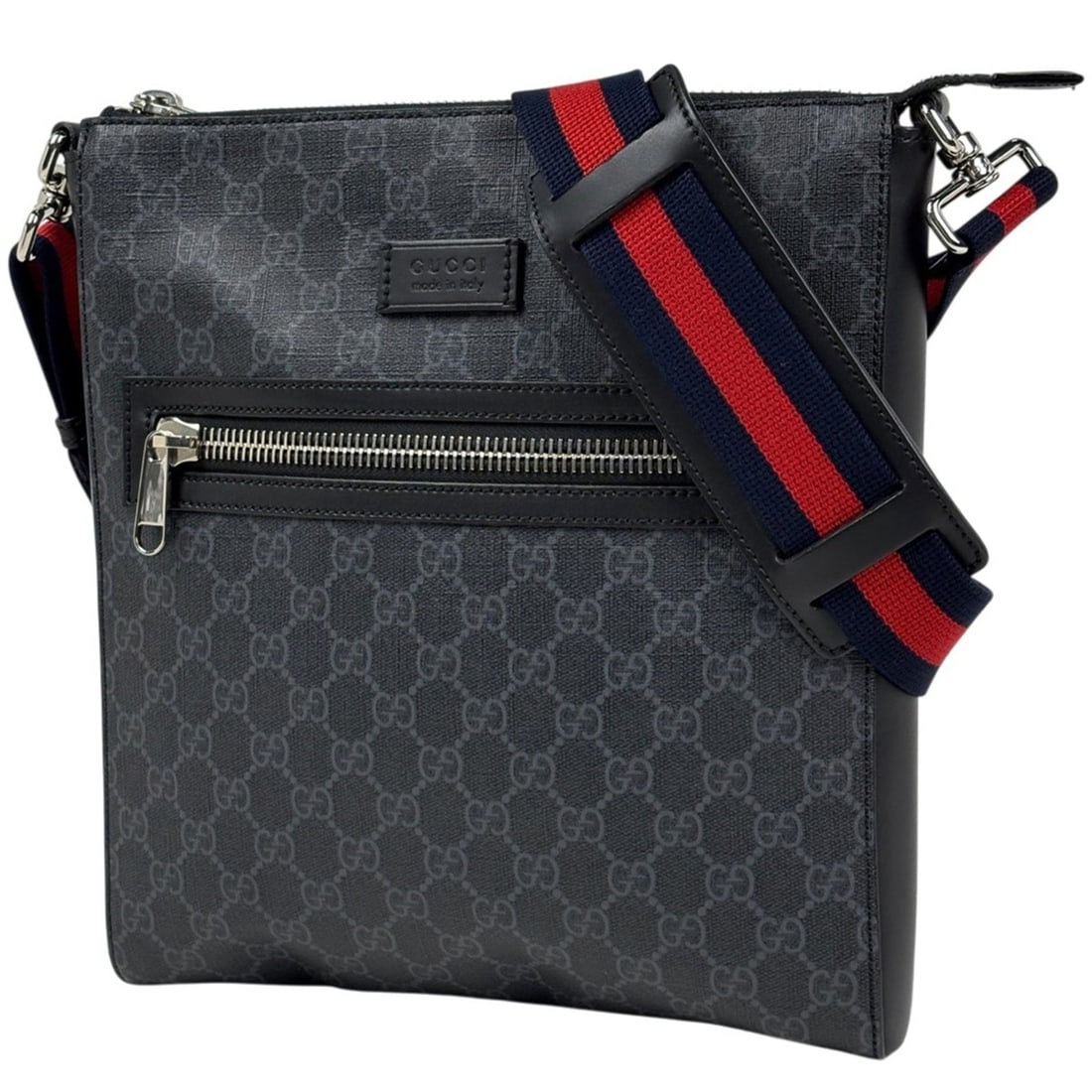 Gucci GG pattern shoulder bag, Sherry line, web coated canvas, black, 474137, women's.: --- Catalog ---Category: SizeSize (HxWxD): 30cm x 27cm x 4.5cm / 11.81'' x 10.62'' x 1.77''Category: DesignType: Shoulder bagColor: BlackGender: WomenMaterial: Coated canvas , Leather Category: