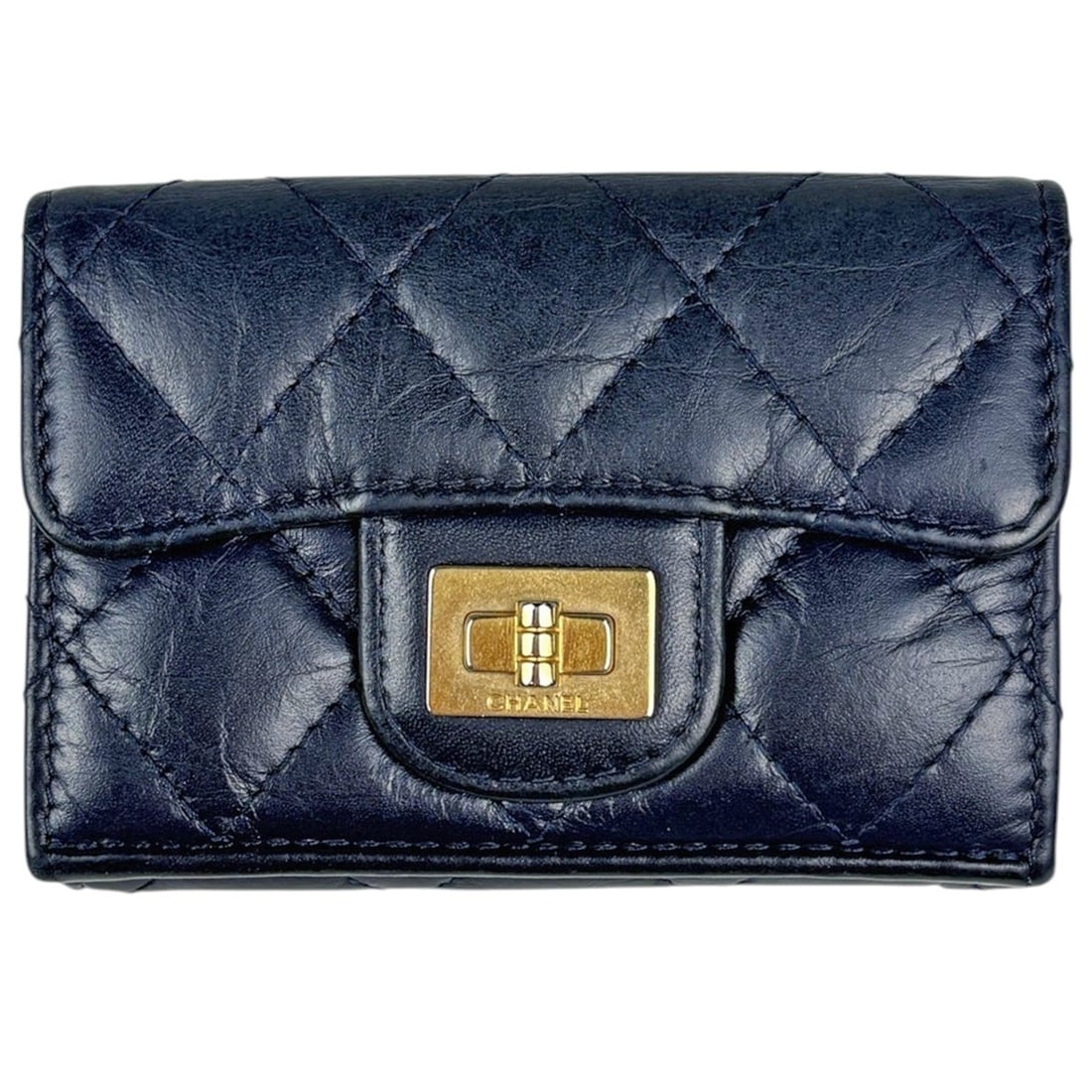 Chanel CHANEL Tri-fold Wallet Coco Mark Small Leather Navy Women's: --- Catalog ---Category: SizeSize (HxWxD): 7.5cm x 10.5cm x 2.5cm / 2.95'' x 4.13'' x 0.98''Category: DesignType: Wallet (tri-fold)Color: NavyGender: WomenMaterial: Leather Category: GeneralBrand: Cha