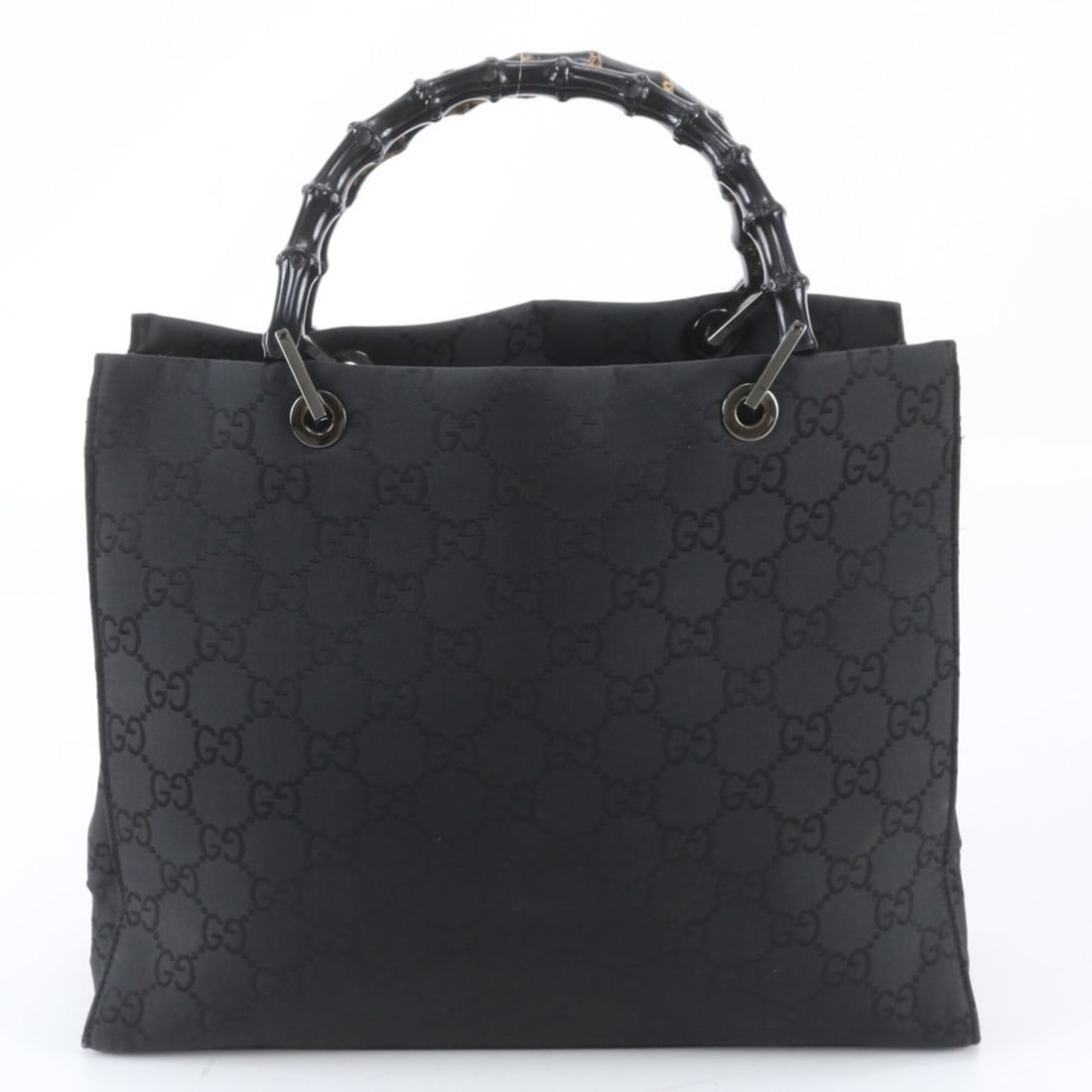 Gucci Bamboo GG Nylon 002 1010 Leather Handbag Tote Bag Black Brand Women's: --- Catalog ---Category: SizeSize (HxWxD): 28cm x 35cm x 12cm / 11.02'' x 13.77'' x 4.72''Category: DesignType: Handbag, Tote bagColor: BlackGender: WomenMaterial: Leather , Nylon Category: GeneralBra
