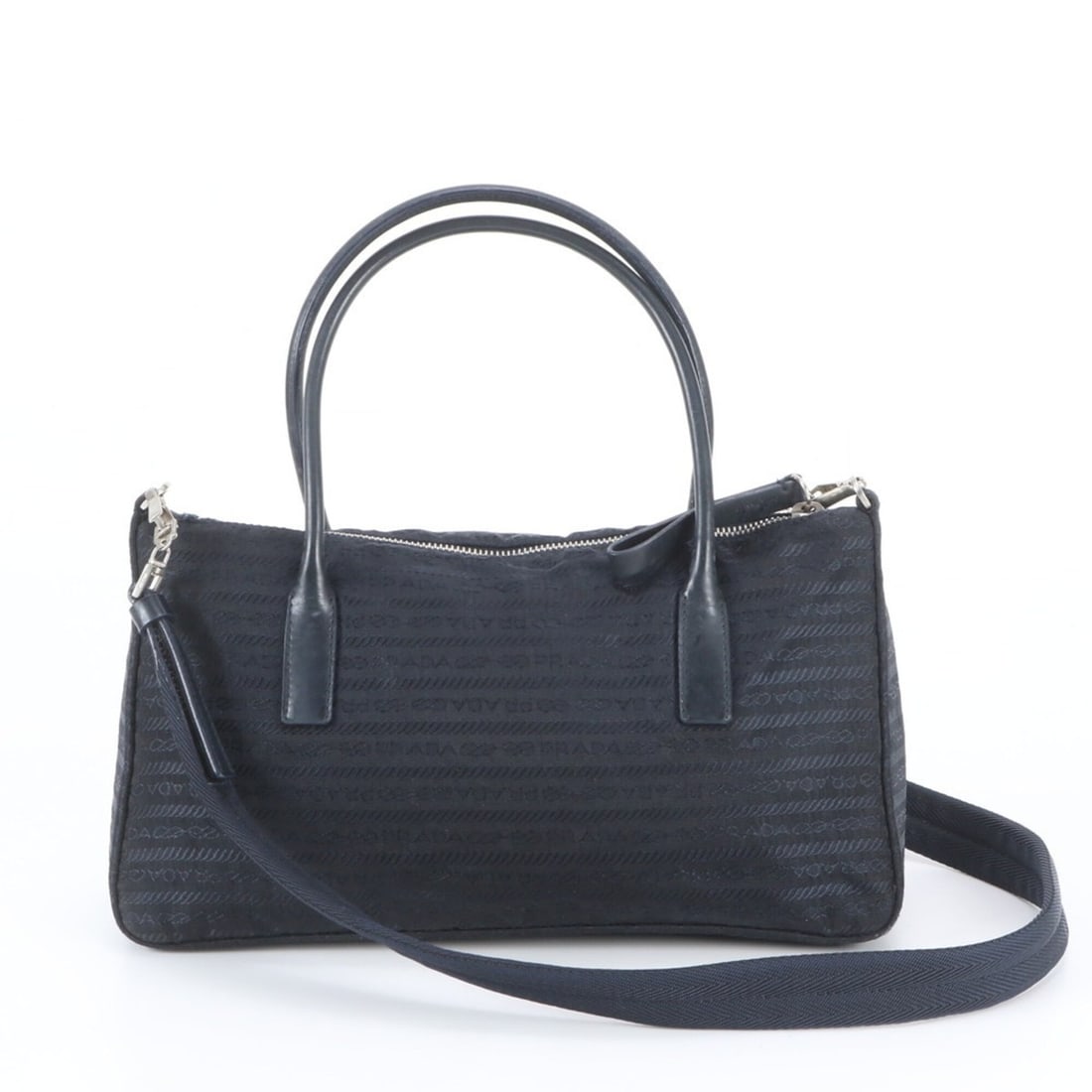 Prada Tessuto Nylon Leather 2-Way Shoulder Bag, Handbag, Tote Bag for Women: --- Catalog ---Category: SizeSize (HxWxD): 14cm x 28cm x 10cm / 5.51'' x 11.02'' x 3.93''Category: DesignType: Handbag, Shoulder bag, Tote bagColor: NavyGender: WomenMaterial: Nylon , Leather