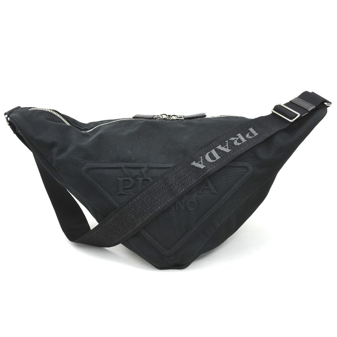 Prada PRADA Shoulder Bag Triangle Canvas Black Men's 2VY007 56752k: --- Catalog ---Category: SizeSize (HxWxD): 29cm x 59cm x 26cm / 11.41'' x 23.22'' x 10.23''Category: DesignType: Shoulder bagColor: BlackGender: Men,WomenMaterial: Canvas Category: GeneralMPN: