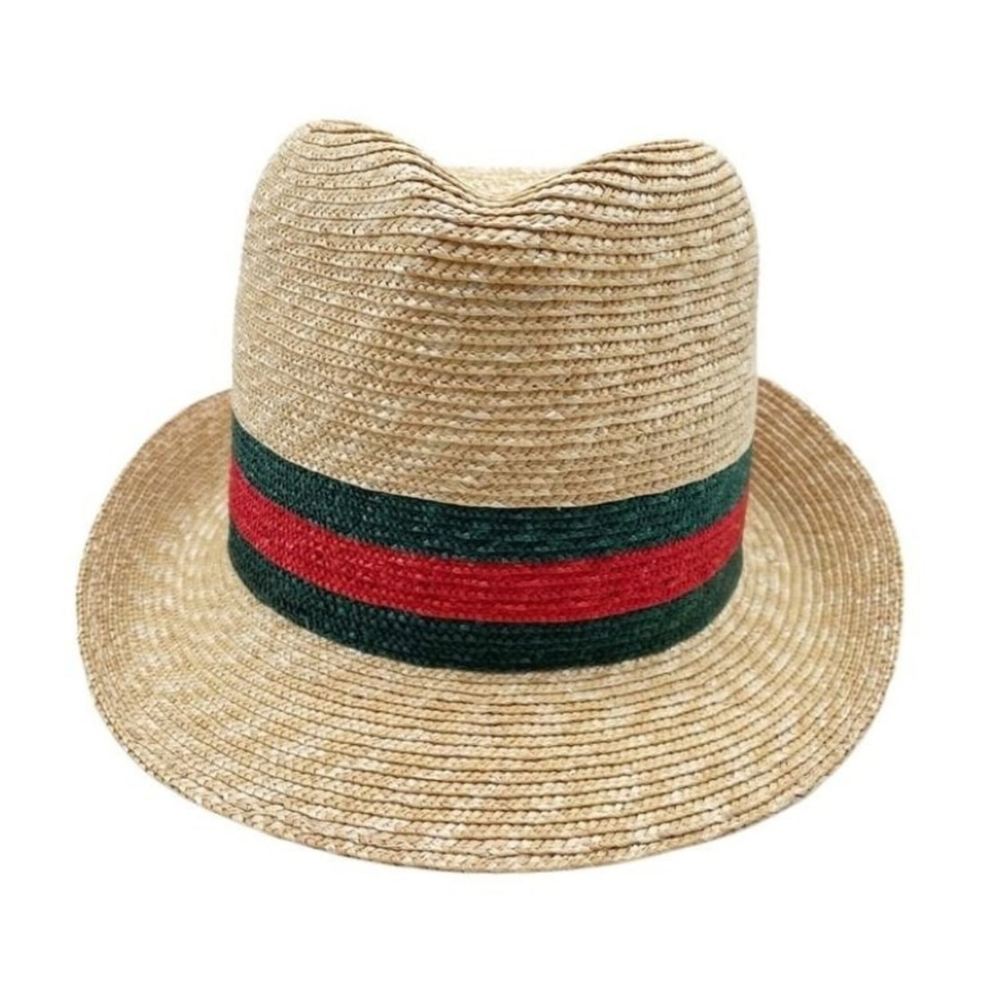 GUCCI Hat, Web Stripe, 434760, Natural Red Green, Straw, Men's & Women's Straw Hat (1 of 13)