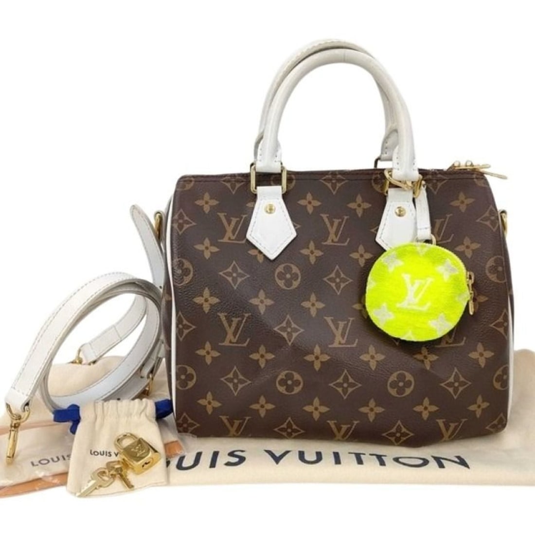 LOUIS VUITTON Speedy Bandoulière 25 Handbag M20754 Brown White Monogram Women's Shoulder Bag (1 of 15)