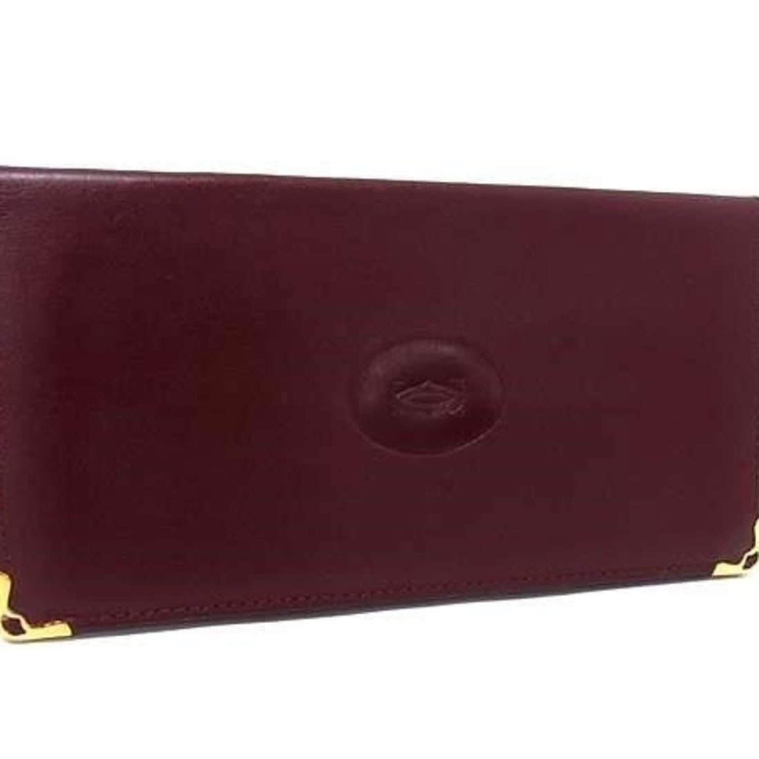 Cartier Long Wallet, Must Line, Bordeaux Leather, Men's Bi-fold Billfold: --- Catalog ---Category: SizeSize (HxWxD): 9cm x 18cm x 7.00mm / 3.54'' x 7.08'' x 0.27''Category: DesignType: Bill wallet (bi-fold)Color: BordeauxGender: MenMaterial: Leather Category: GeneralBrand: 