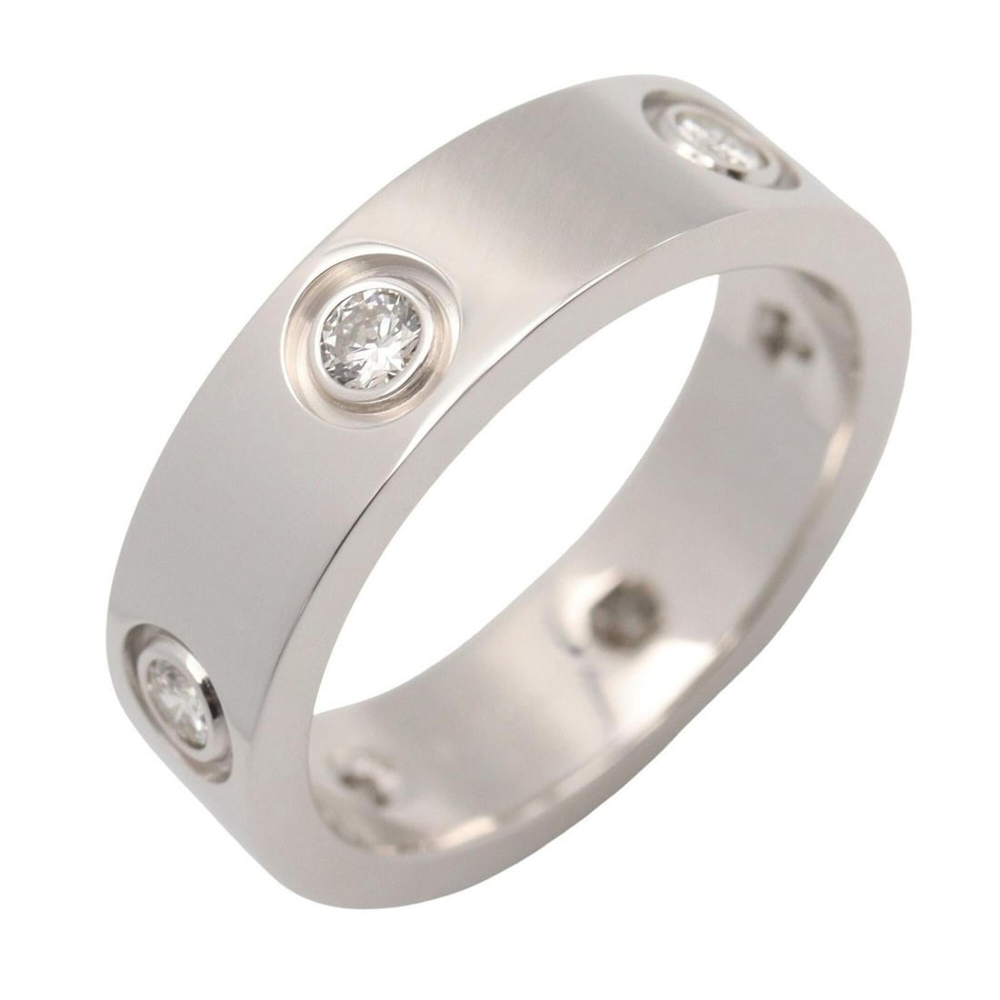 Cartier Love Ring 6PD - Ring/Finger Jewelry 18KWG (White Gold) Diamond Women's Clear/Silver Tone: --- Catalog ---Category: SizeUS Size: 7Brand Size: 54Category: DesignType: Band ringColor: White goldStone: DiamondGender: WomenMaterial: White gold (18K)Category: GeneralBrand: Cartier--- Item List -