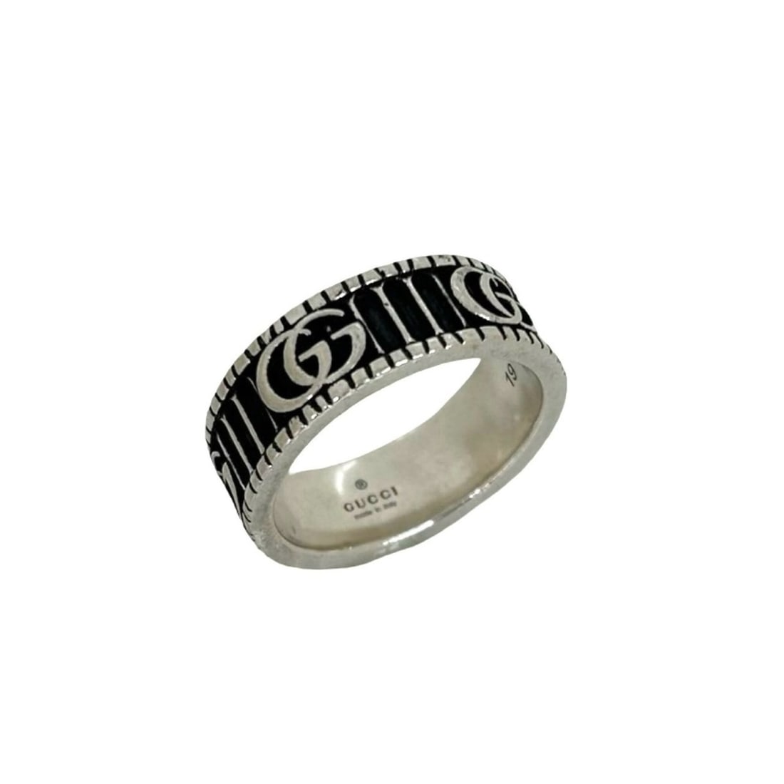 GUCCI Double G Ring, Sterling Silver 925, Men's Jewelry, Silver, 2970a (1 of 13)