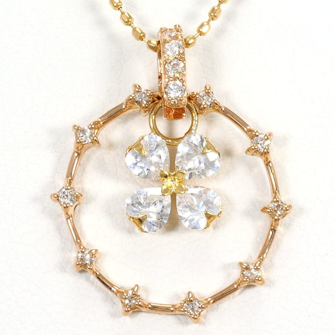 18K (18-karat) Yellow Gold Necklace with Zirconia, Total Weight 2.5g, 45cm, Jewelry: --- Catalog ---Category: SizeWeight: 2.5g / 0.08oz.Pendant Size: 18mm x 15mm / 0.7'' x 0.59''Neck Circumference: 45 cm / 17.71''Category: DesignColor: Pink gold, Yellow goldMetal: GoldStone: Cubic zir