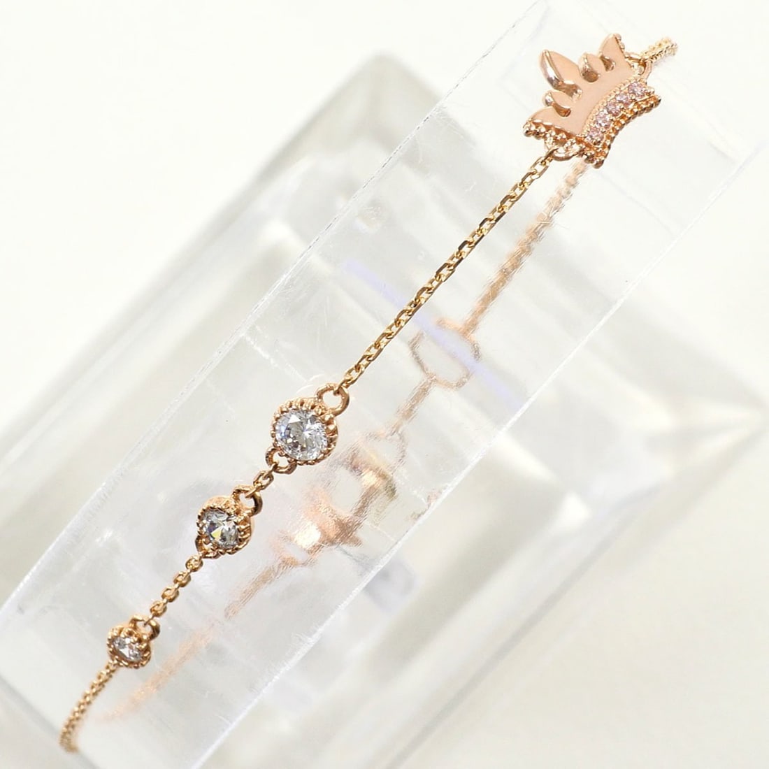 K14 14K YG Yellow Gold Bracelet with Zirconia and Pink Zirconia, Total Weight 1.5g, 17.5cm, Jewelry: --- Catalog ---Category: SizeLength: 17.5cm / 6.88''Weight: 1.5g / 0.05oz.Category: DesignType: Charm braceletColor: Pink gold, Yellow goldMetal: GoldStone: Cubic zirconiaGender: WomenMaterial: Pink g