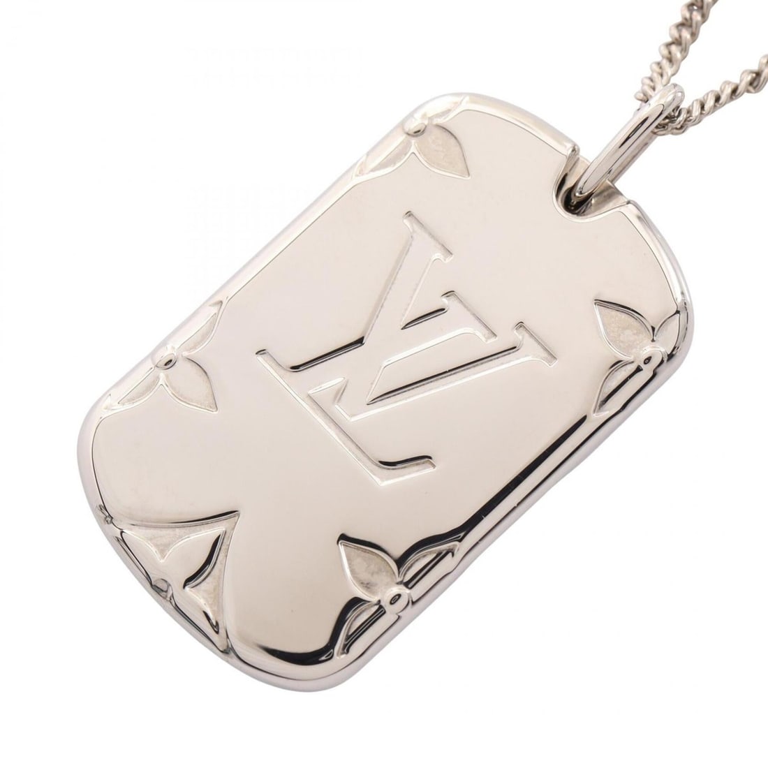 Louis Vuitton Monogram Locket Necklace, Metal Jewelry, Men's, Silver Tone, M62484: --- Catalog ---Category: SizePendant Size: 40mm x 25mm / 1.57'' x 0.98''Neck Circumference: 68 cm / 26.77''Category: DesignColor: Monogram, SilverGender: MenMaterial: MetalNecklace Type: NecklaceCateg