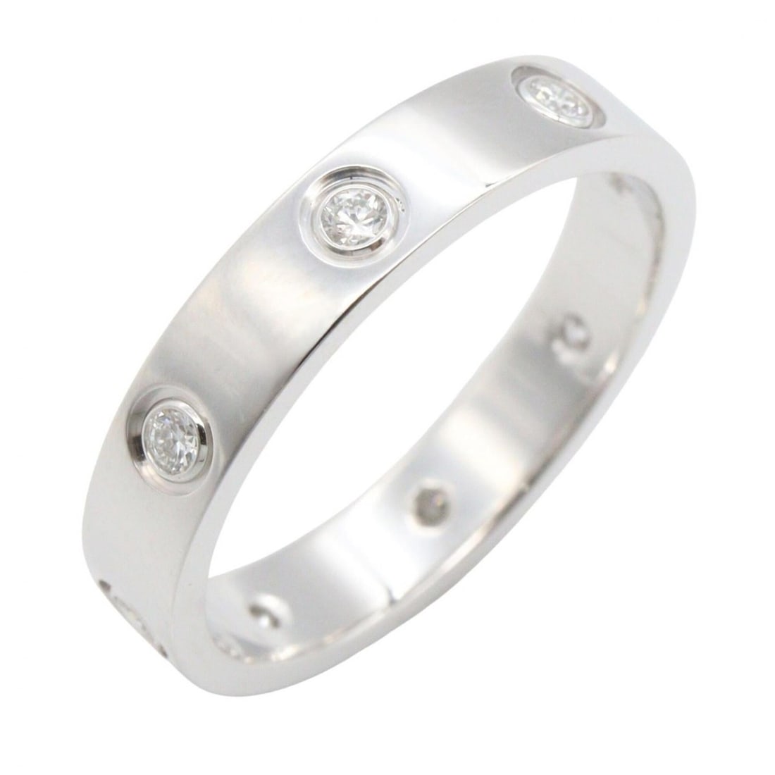 Cartier Mini Love Ring 8PD Ring, Jewelry, 18KWG (White Gold), Diamond, Women's, Silver/Clear Tone,: --- Catalog ---Category: SizeJP Size: 14US Size: 7Category: DesignType: Band ringColor: Clear, SilverGender: WomenMaterial: White gold (18K)Category: GeneralMPN: B4050600Brand: Cartier--- Item List --