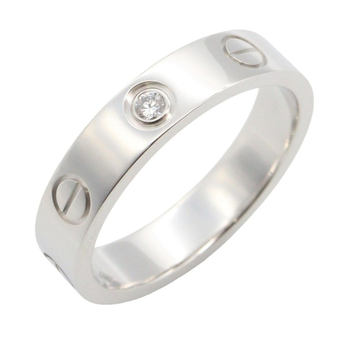 Cartier Mini Love Ring 1PD Ring, Jewelry, 18KWG (White Gold), Diamond, Women's, Silver/Clear Tone,: --- Catalog ---Category: SizeJP Size: 8US Size: 4.5Category: DesignType: Band ringColor: Clear, SilverGender: WomenMaterial: White gold (18K)Category: GeneralMPN: B4050549Brand: Cartier--- Item List -