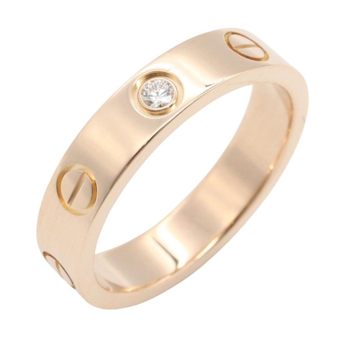 Cartier Mini Love Ring 1PD Ring, Jewelry, 18KPG (Pink Gold), Diamond, Women's, Gold Tone, Clear: --- Catalog ---Category: SizeJP Size: 8US Size: 4.5Category: DesignType: Band ringColor: Clear, GoldGender: WomenMaterial: Pink gold (18K)Category: GeneralMPN: B4050700Brand: Cartier--- Item List ---S