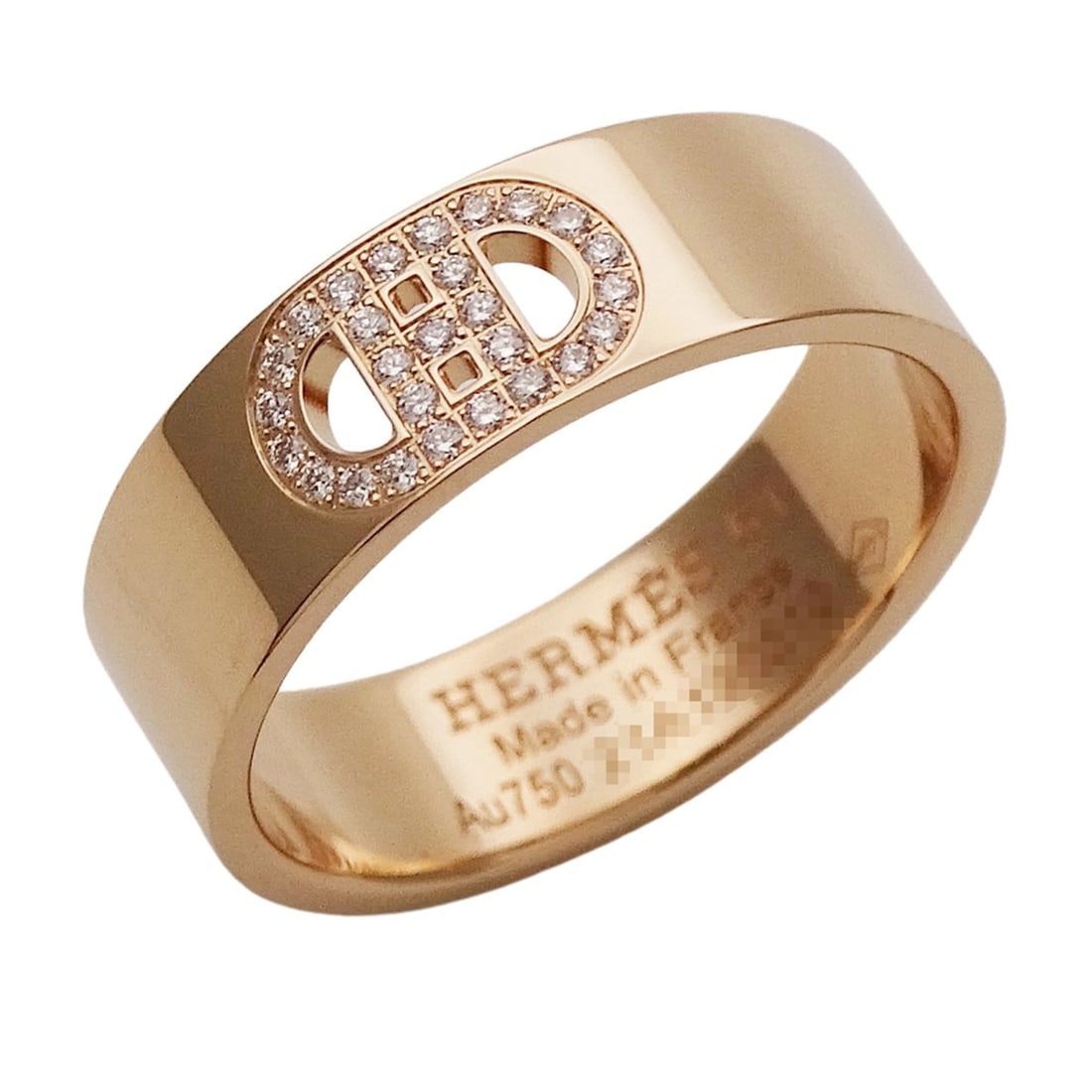 Hermes HERMES Ring for Women, Brand Ring, 750PG Diamond H. d'Ancre PM Pink Gold, Size #51 (approx.: --- Catalog ---Category: SizeJP Size: 11US Size: 6Category: DesignType: Band ringColor: Pink goldGender: WomenMaterial: Pink gold (18K)Category: GeneralBrand: HermesCountry of Origin: France--- Item L