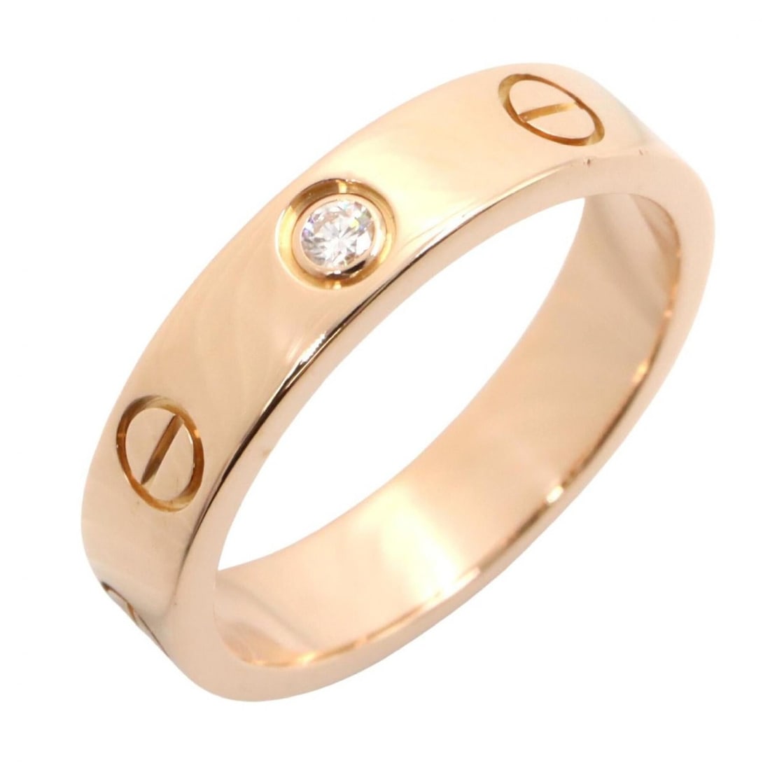 Cartier Mini Love Ring 1PD Ring, Jewelry, 18KPG (Pink Gold), Diamond, Women's, Gold Tone, Clear: --- Catalog ---Category: SizeJP Size: 8.5US Size: 4.5Category: DesignType: Band ringColor: Clear, GoldGender: WomenMaterial: Pink gold (18K)Category: GeneralMPN: B4050700Brand: Cartier--- Item List --