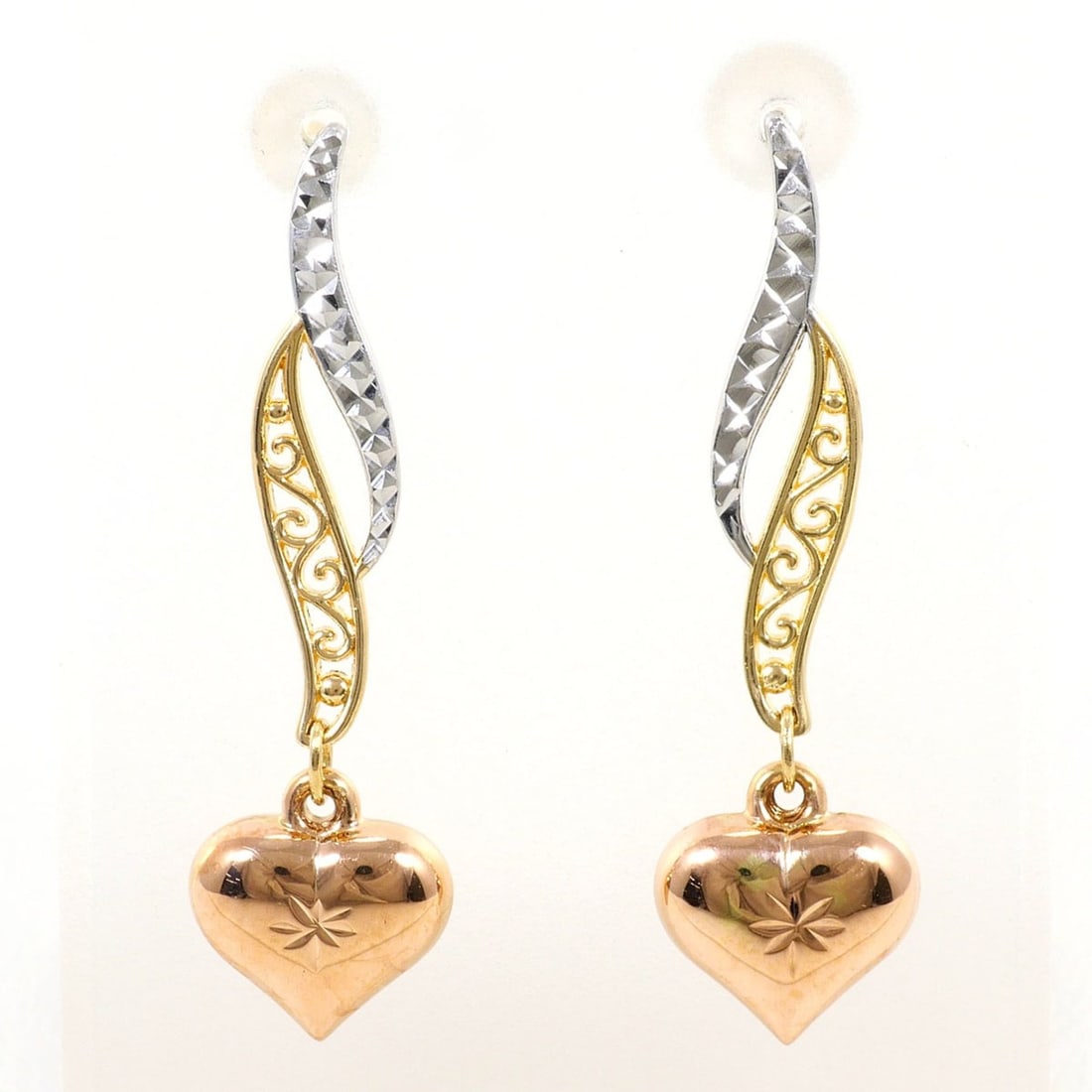 K14 14K YG Yellow Gold Earrings, Total Weight 1.6g, Jewelry: --- Catalog ---Category: SizeWeight: 1.6g / 0.05oz.Category: DesignType: Drop earringsColor: Pink gold, White gold, Yellow goldMetal: Gold, White GoldGender: WomenMaterial: Pink gold (14K), White gold