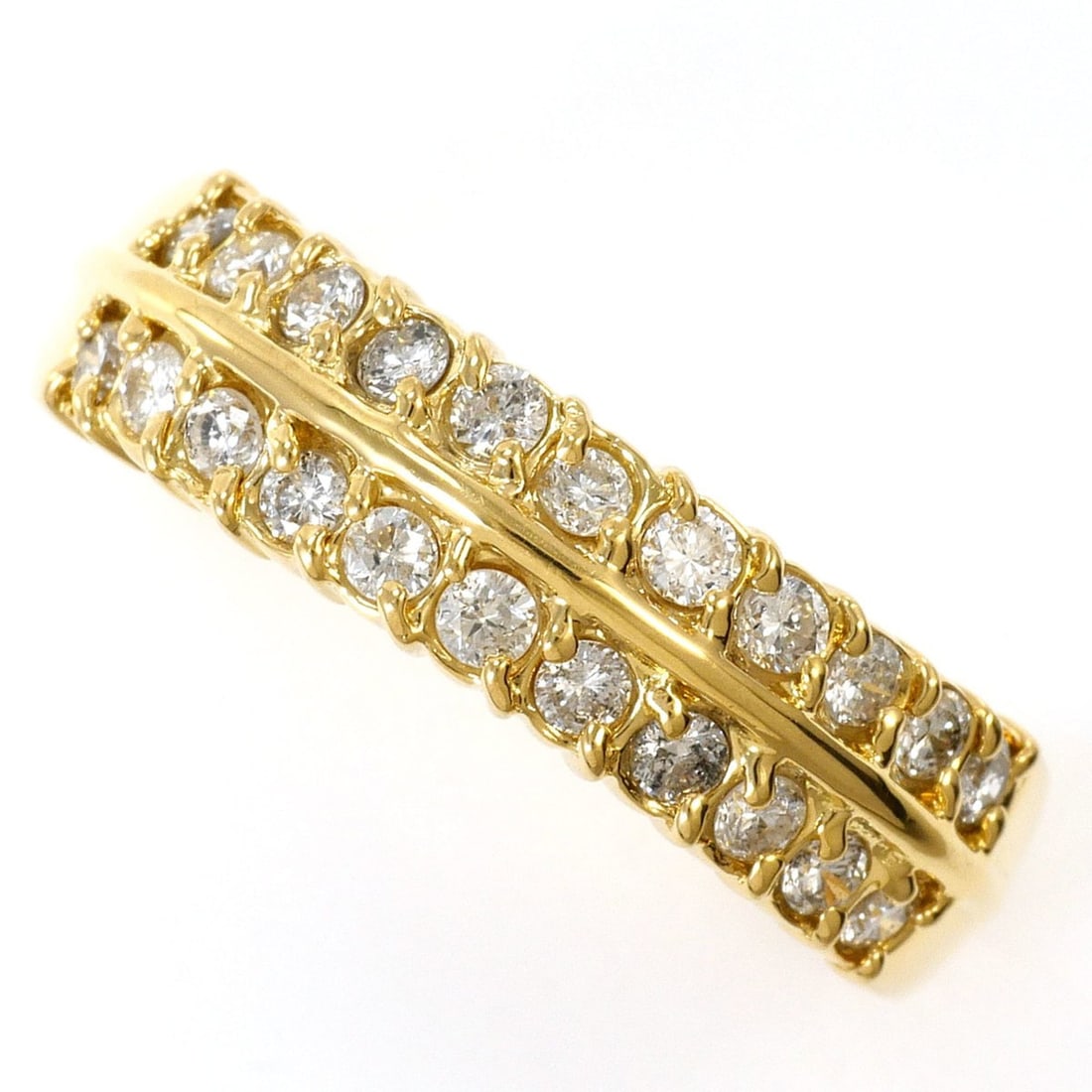 18K (18-karat) Yellow Gold Ring with 1 Diamond (0.5ct), Total Weight 5.1g, Jewelry: --- Catalog ---Category: SizeWidth: 5mm / 0.2''Weight: 5.1g / 0.17oz.JP Size: 12.5US Size: 6.5Category: DesignType: Band ringColor: Yellow goldMetal: GoldStone: DiamondGender: WomenMaterial: Yellow go