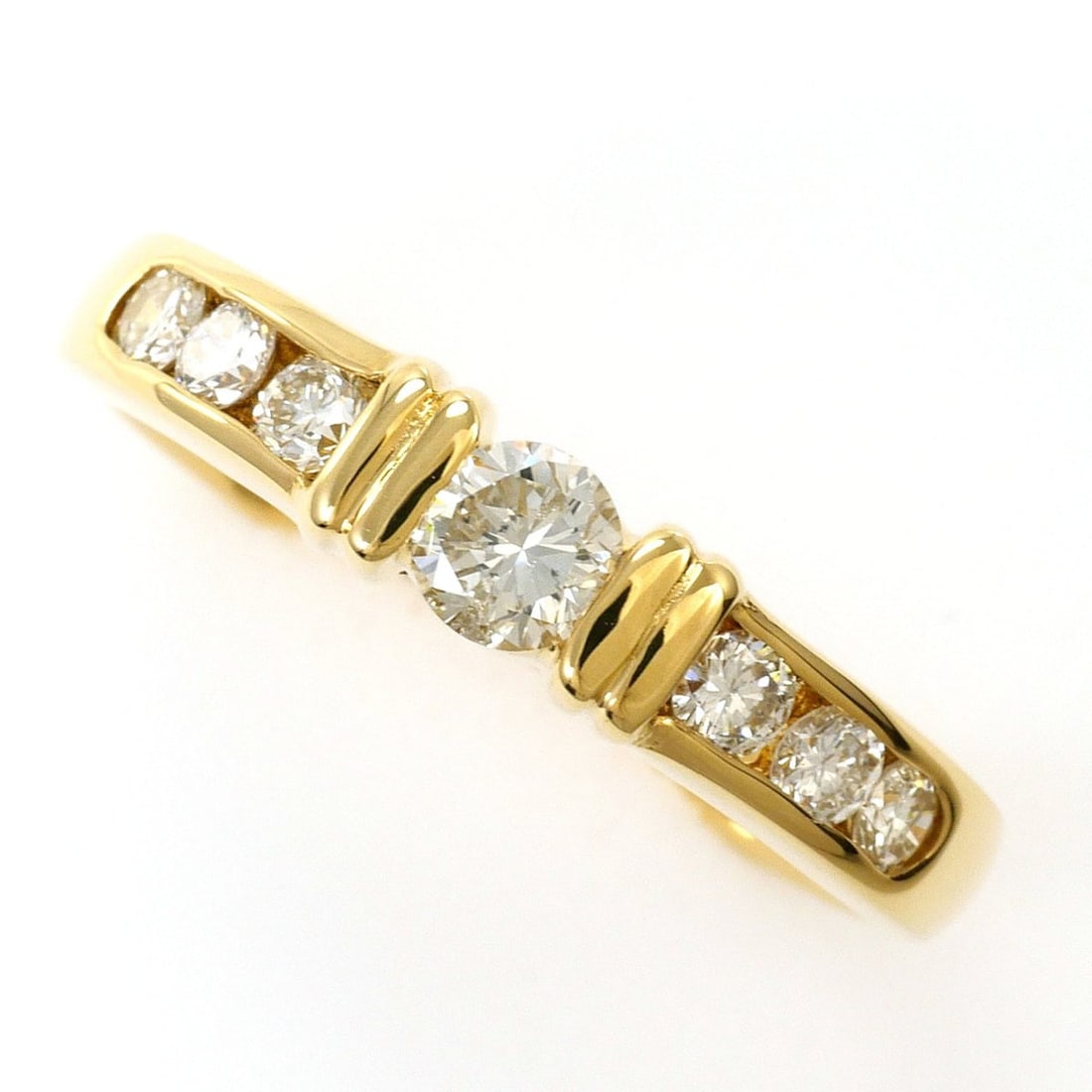 18K (18-karat) Yellow Gold Ring with 0.50ct Diamond, Total Weight 3.1g, Jewelry (1 of 12)