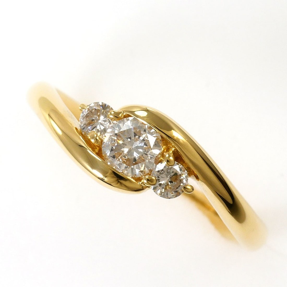 18K (18-karat) Yellow Gold Ring with 0.13ct Diamond (no carat marking), Total Weight 3.1g, Jewelry (1 of 11)