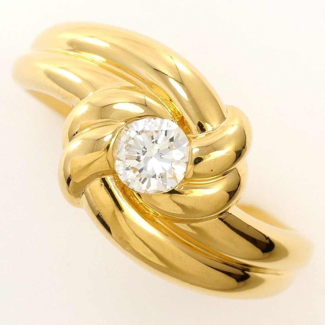 18K (18-karat) Yellow Gold Ring with 0.35ct Diamond, Total Weight 5.8g, Jewelry (1 of 12)
