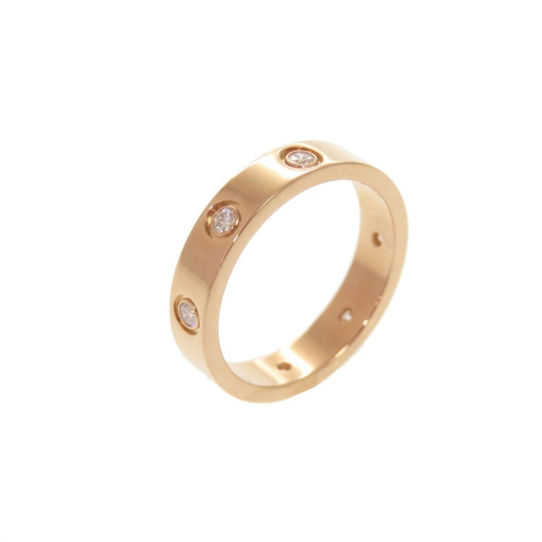 Cartier Mini Love Ring #50 18KPG 750PG Diamond Pink Gold Jewelry 0124CARTIER: --- Catalog ---Category: SizeUS Size: 5.5Brand Size: 50Category: DesignType: Band ringColor: Pink goldGender: WomenMaterial: Pink gold (18K)Category: GeneralBrand: Cartier--- Item List ---Section: Con