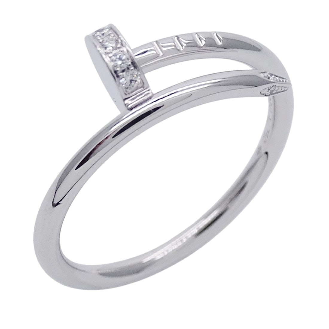 Cartier ring for women and men, brand name ring, 750WG diamond, Juste un Clou small white gold, size (1 of 11)