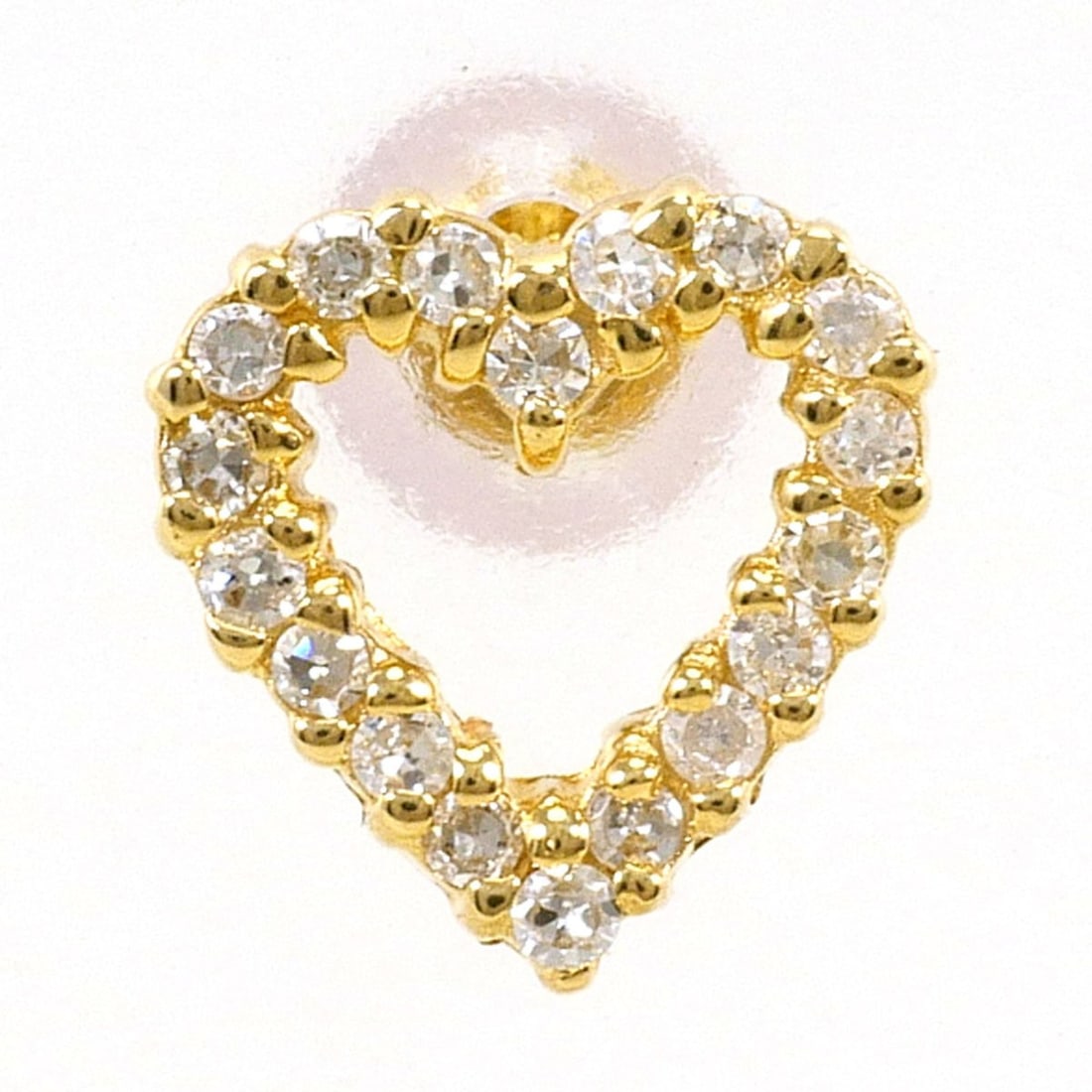 18K (18-karat) Yellow Gold Earring (Single Earring) with 0.10ct Diamond, Total Weight 0.4g, Jewelry: --- Catalog ---Category: SizeWeight: 0.4g / 0.01oz.Category: DesignType: Stud earringsColor: Yellow goldStone: DiamondGender: WomenMaterial: Yellow gold (18K)Weight (ct.): 0.10Single earring: YesCateg