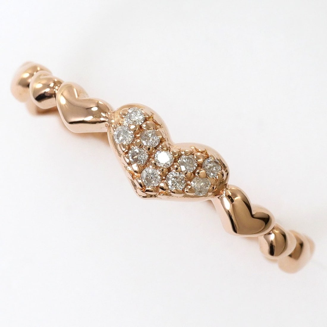 K10 10K Pink Gold Ring with 1 Diamond (carat weight not stamped), Total Weight 1.0g, Jewelry: --- Catalog ---Category: SizeWidth: 4mm / 0.16''Weight: 1g / 0.03oz.JP Size: 11US Size: 6Category: DesignType: Band ringColor: Pink goldMetal: GoldStone: DiamondGender: WomenMaterial: Pink gold (10K)M