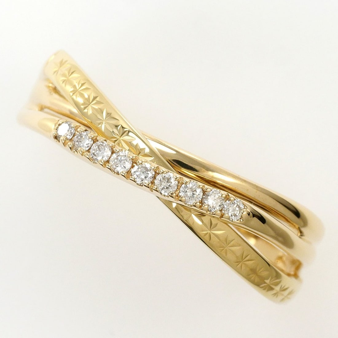 K10 10K YG Yellow Gold Ring with 1 Diamond (carat weight not stamped), Total Weight 2.0g, Jewelry: --- Catalog ---Category: SizeWidth: 6mm / 0.24''Weight: 2g / 0.07oz.JP Size: 15US Size: 7.5Category: DesignType: Band ringColor: Yellow goldMetal: GoldStone: DiamondGender: WomenMaterial: Yellow gold 