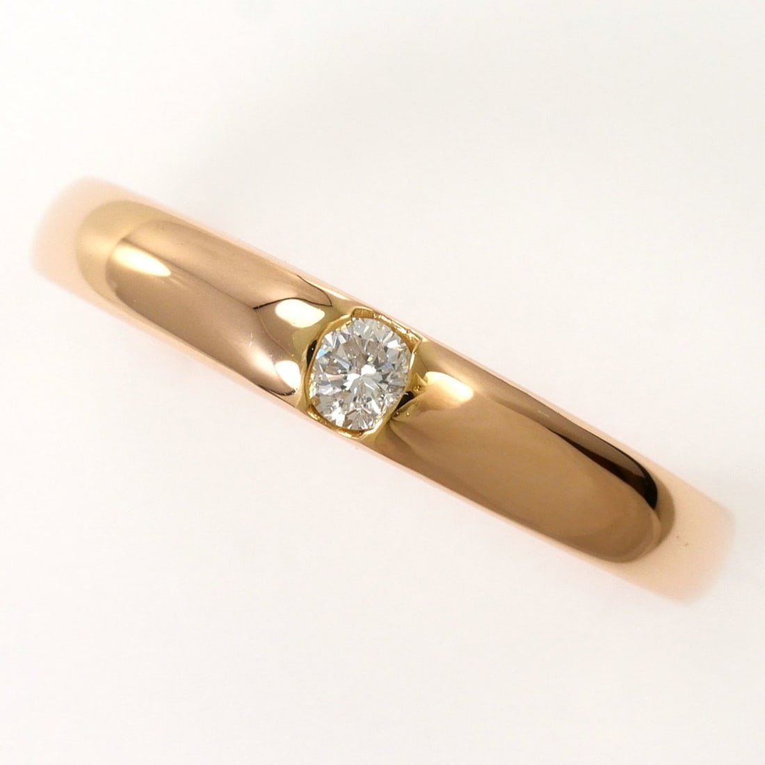 18K (18-karat) Pink Gold Ring with 0.07ct Diamond, Total Weight 2.5g, Jewelry: --- Catalog ---Category: SizeWidth: 3mm / 0.12''Weight: 2.5g / 0.08oz.JP Size: 10US Size: 5.5Category: DesignType: Band ringColor: Pink goldMetal: GoldStone: DiamondGender: WomenMaterial: Pink gold (1