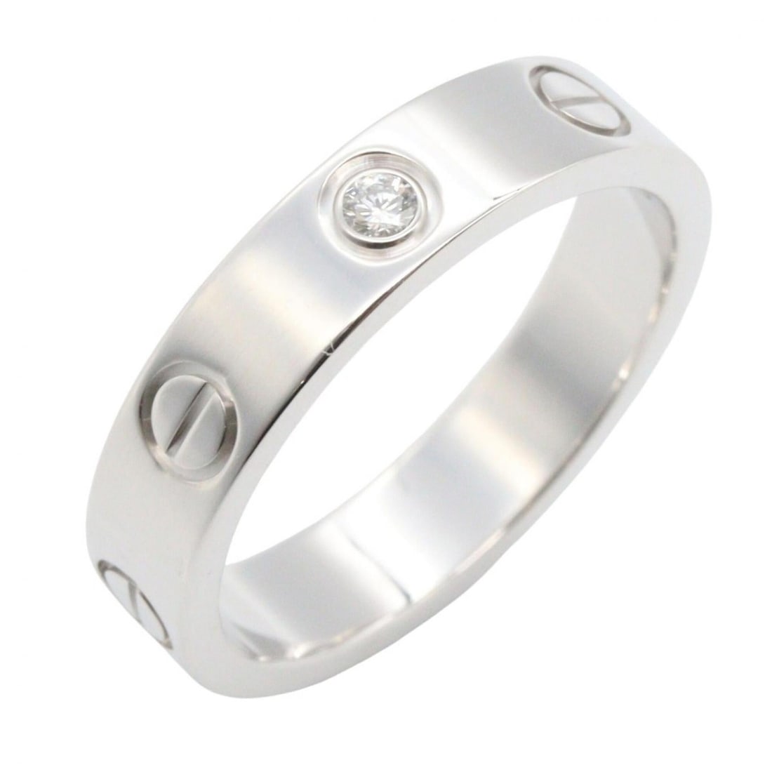 Cartier Mini Love Ring 1PD Ring, Jewelry, 18KWG (White Gold), Diamond, Women's, Silver/Clear Tone,: --- Catalog ---Category: SizeJP Size: 8US Size: 4.5Category: DesignType: Band ringColor: Clear, SilverStone: DiamondGender: WomenCategory: GeneralMPN: B4050500Brand: Cartier--- Item List ---Section: C