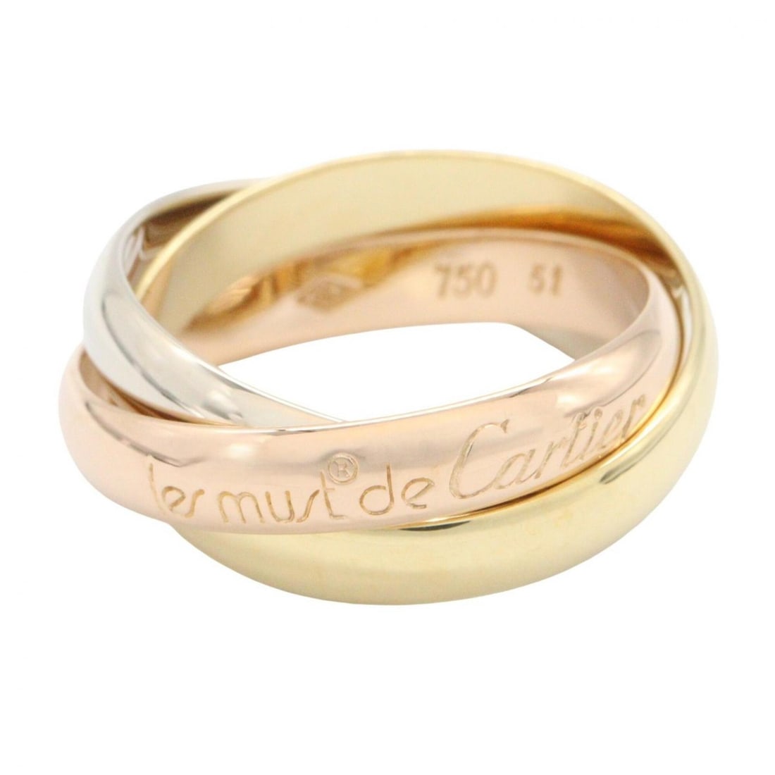 Cartier Trinity Ring - Ring/Finger Jewelry 18K (Yellow Gold), 18KWG (White 18KPG (Pink Gold) Women's: --- Catalog ---Category: SizeJP Size: 10.5US Size: 5.5Category: DesignType: Band ringGender: WomenMaterial: Pink gold (18K), White gold (18K), Yellow gold (18K)Category: GeneralBrand: Cartier--- Item 