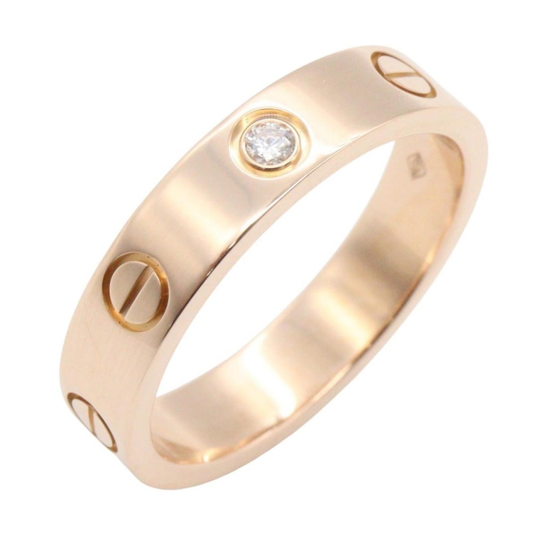 Cartier Mini Love Ring 1PD Ring, Jewelry, 18KPG (Pink Gold), Diamond, Women's, Gold Tone, Clear: --- Catalog ---Category: SizeJP Size: 10US Size: 5.5Category: DesignType: Band ringColor: Clear, GoldStone: DiamondGender: WomenMaterial: Pink gold (18K)Category: GeneralMPN: B4050700Brand: Cartier---