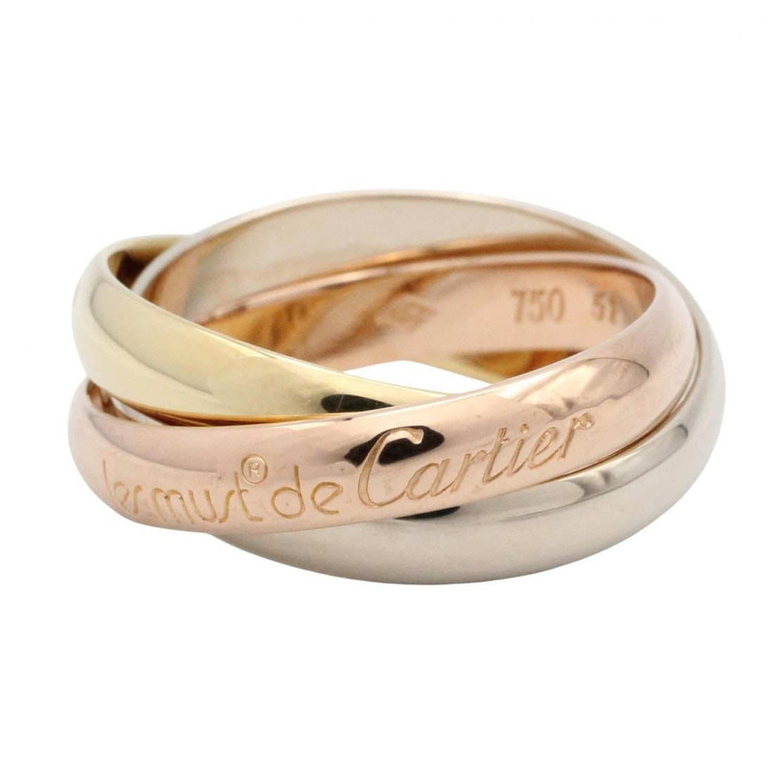 Cartier Trinity Ring - Ring/Finger Jewelry 18K (Yellow Gold), 18KWG (White 18KPG (Pink Gold): --- Catalog ---Category: SizeJP Size: 10.5US Size: 5.5Category: DesignType: Band ringColor: Gold, SilverGender: Men,WomenMaterial: Pink gold (18K), White gold (18K), Yellow gold (18K)Category: General