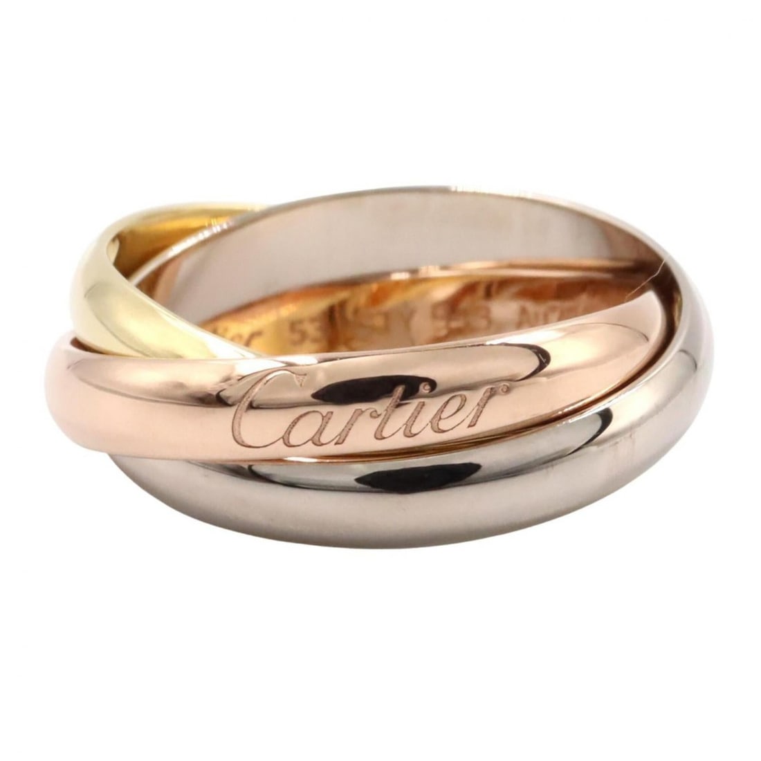 Cartier Trinity Ring Classic - Jewelry 18K (Yellow Gold), 18KWG (White 18KPG (Pink Gold) Women's: --- Catalog ---Category: SizeJP Size: 12.5US Size: 6.5Category: DesignType: Band ringColor: Gold, SilverGender: WomenMaterial: Pink gold (18K), White gold (18K), Yellow gold (18K)Category: GeneralMPN: