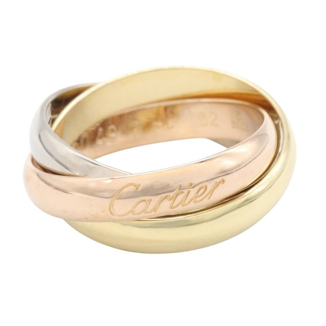 Cartier Trinity Ring Classic - Jewelry 18K (Yellow Gold), 18KWG (White 18KPG (Pink Gold) Women's: --- Catalog ---Category: SizeJP Size: 8US Size: 4.5Category: DesignType: Band ringColor: Gold, SilverGender: WomenMaterial: Pink gold (18K), White gold (18K), Yellow gold (18K)Category: GeneralMPN: B4
