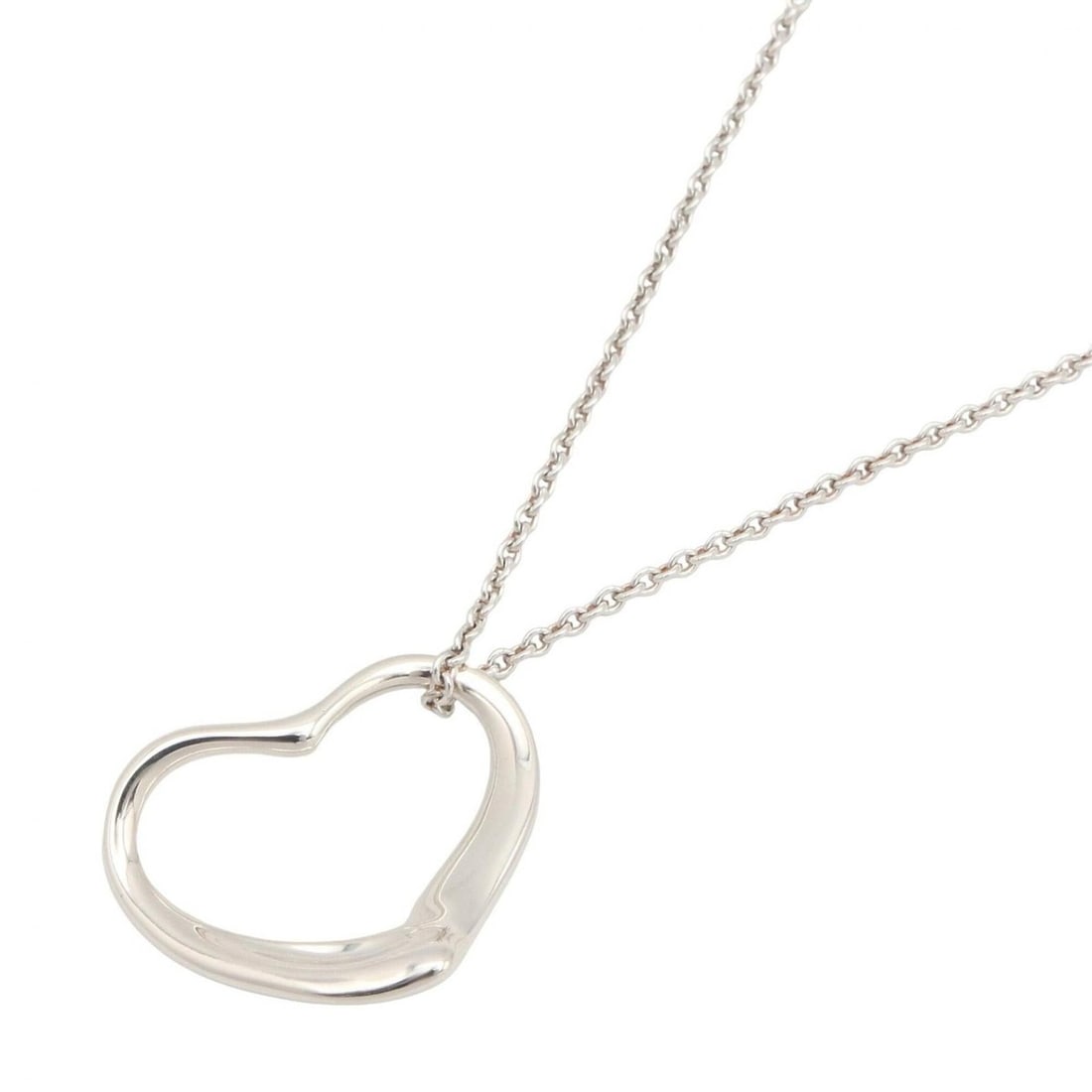 Tiffany & Co. Open Heart Large Necklace, Sterling Silver 925, Women's Jewelry, Tone: --- Catalog ---Category: SizePendant Size: 17.3mm x 21.6mm / 0.68'' x 0.85''Neck Circumference: 41 cm / 16.14''Category: DesignColor: SilverGender: WomenMaterial: Silver 925Necklace Type: NecklaceCate