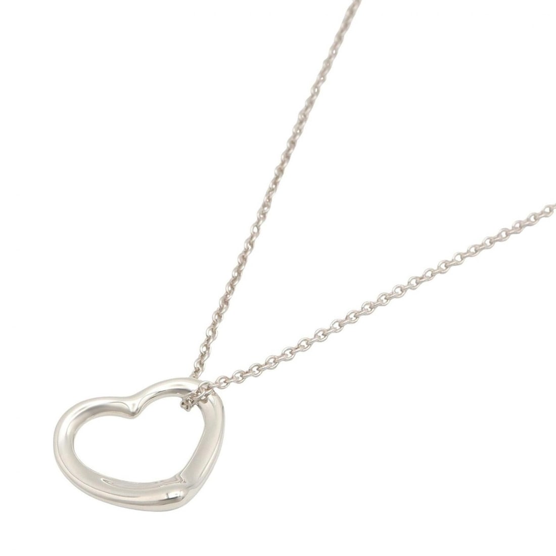Tiffany & Co. Open Heart Necklace, Sterling Silver 925, Women's Jewelry, Tone: --- Catalog ---Category: SizePendant Size: 12.5mm x 14.5mm / 0.49'' x 0.57''Neck Circumference: 41.5 cm / 16.33''Category: DesignColor: SilverGender: WomenMaterial: Silver 925Necklace Type: NecklaceCa