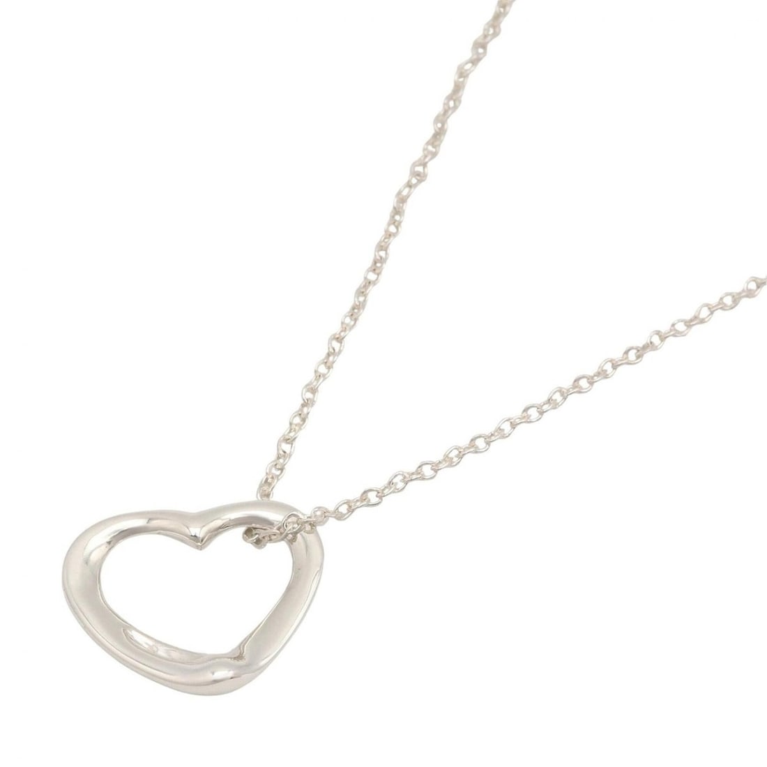 Tiffany & Co. Open Heart Necklace, Sterling Silver 925, Women's Jewelry, Tone: --- Catalog ---Category: SizePendant Size: 12.5mm x 15.5mm / 0.49'' x 0.61''Neck Circumference: 43 cm / 16.92''Category: DesignColor: SilverGender: WomenMaterial: Silver 925Necklace Type: NecklaceCate
