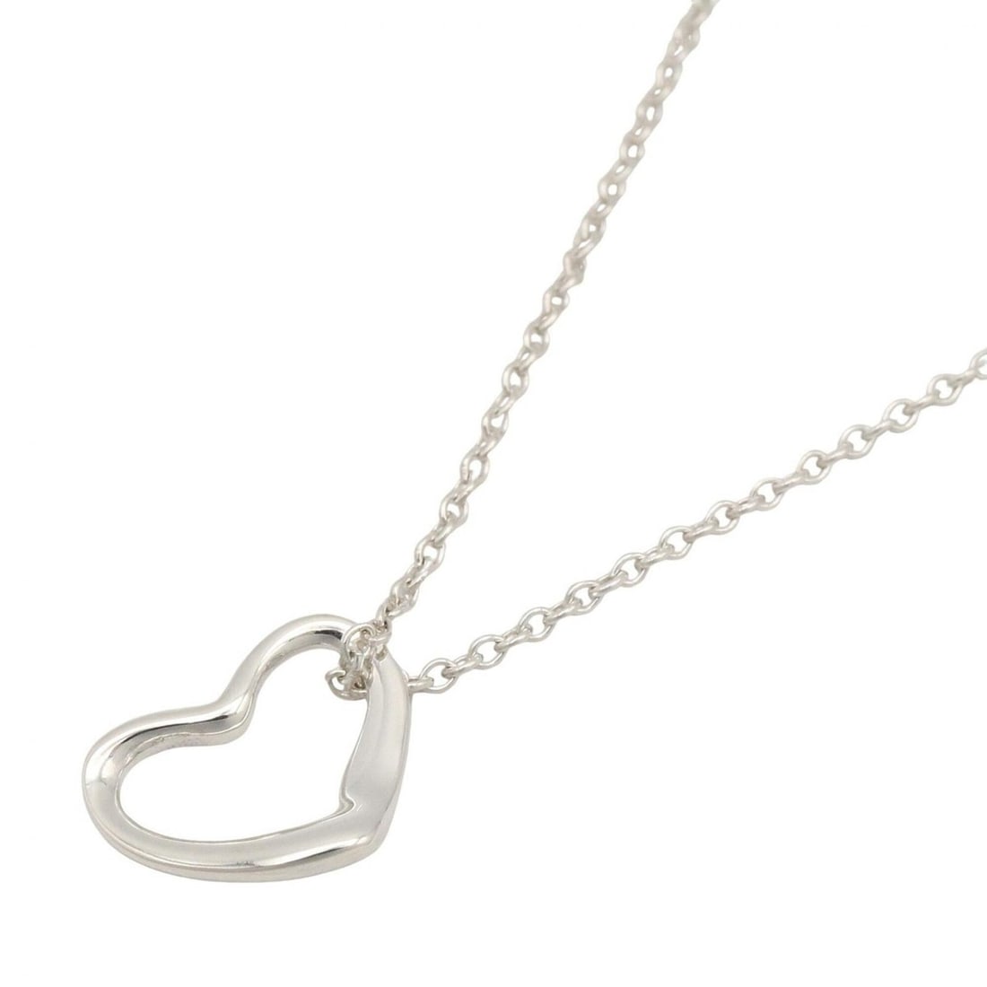 Tiffany & Co. Open Heart SM Necklace, Sterling Silver 925, Women's Jewelry, Tone: --- Catalog ---Category: SizePendant Size: 7.7mm x 10mm / 0.3'' x 0.39''Neck Circumference: 39 cm / 15.35''Category: DesignColor: SilverGender: WomenMaterial: Silver 925Necklace Type: NecklaceCategory